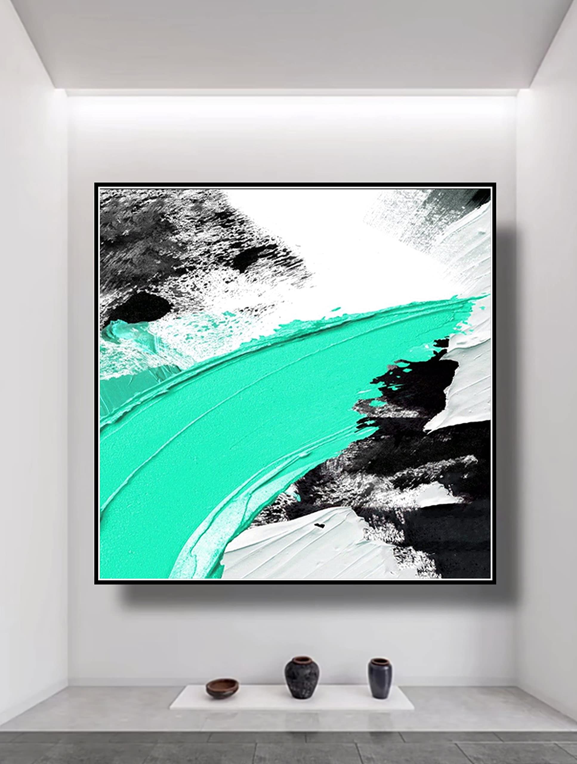Large Abstract Oil Painting on Canvas - Original Textured Boho Wall Art in Purple | Modern Acrylic Painting for Living Room & Spiritual Home Decor | 40x40 Inches | Perfect for Bohemian Style Interiors & Meditation Spaces