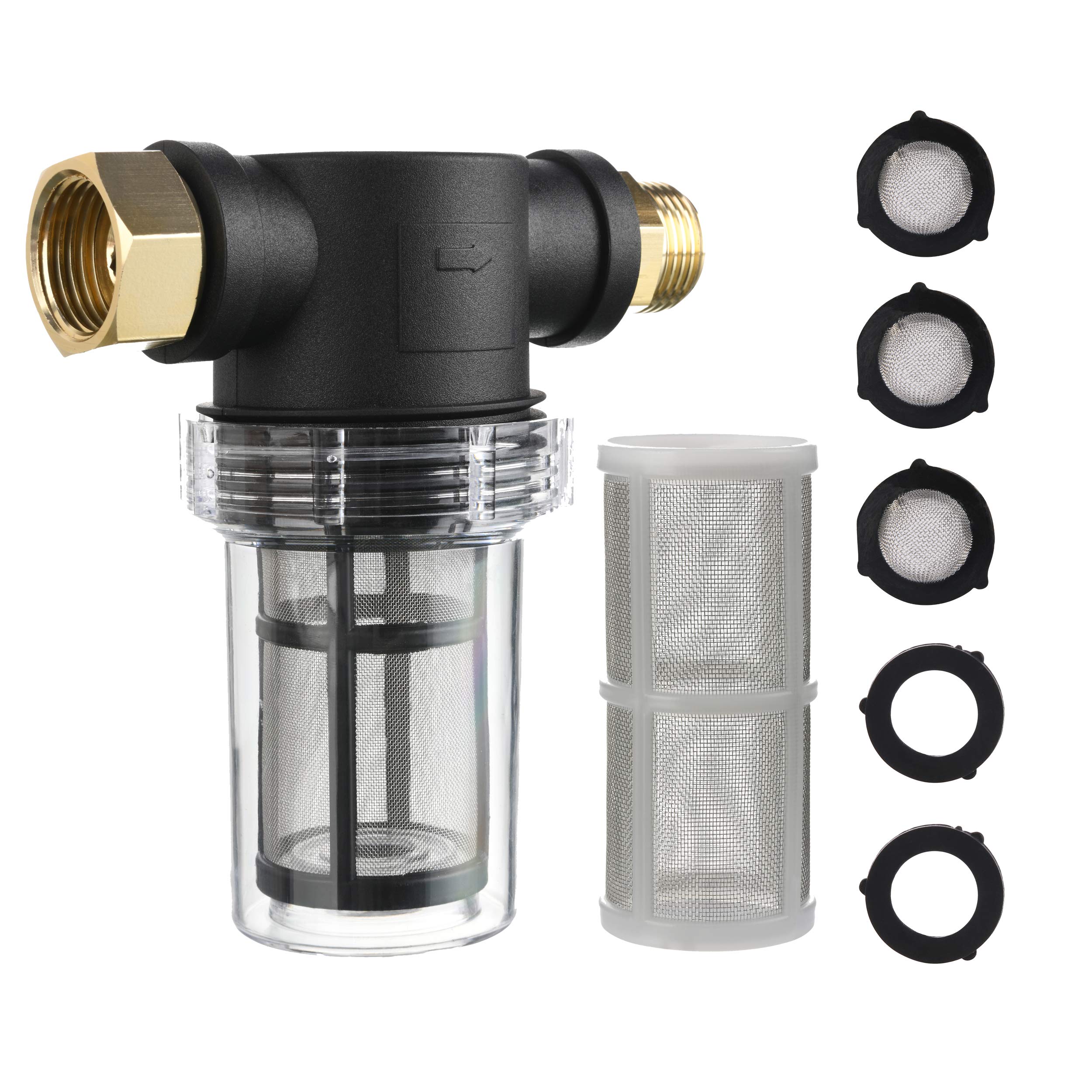 MMINGLE 40/100 Mesh Garden Hose Filter for Pressure Washer - Inline Water Sediment Filter for Cleaner Inlet Water | Perfect for Car Washing, Garden Irrigation & Outdoor Cleaning