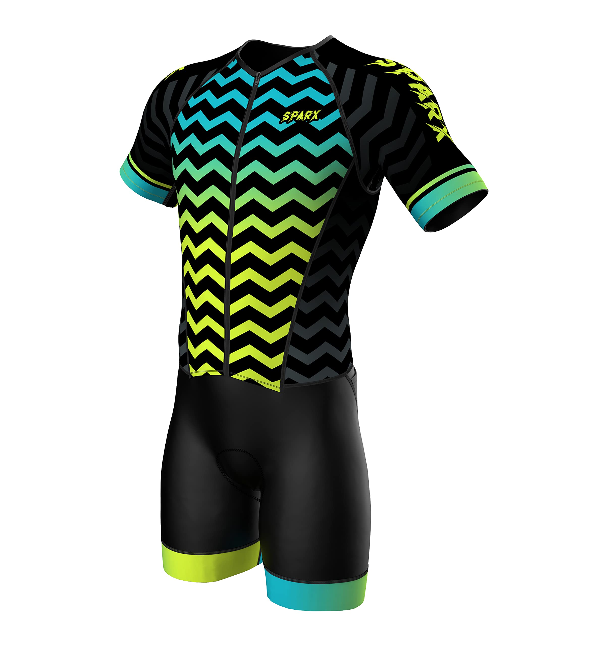 Sparx Men's Elite Aerosuit Triathlon Suit - Breathable Short Sleeve Triathlon Wetsuit for Competitive Swimming, Cycling & Running - Ideal for Ironman Races & Triathlon Training