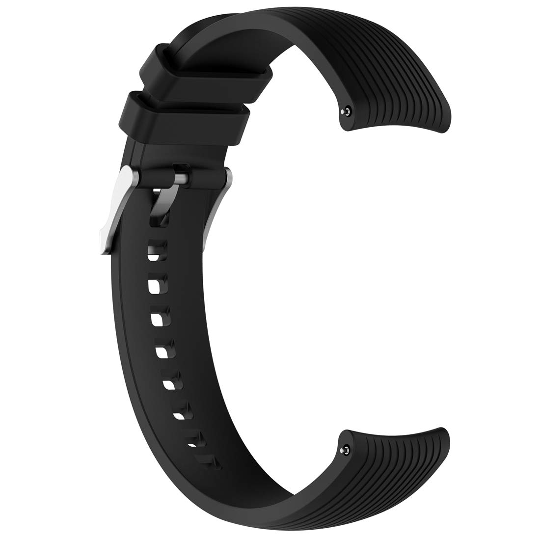 20mm Replacement Silicone Watch Band for Samsung Galaxy Watch Active 40mm/Galaxy Watch 42mm/Gear Sport SM-R600 - Durable Black Sport Strap for Running, Swimming & Everyday Wear