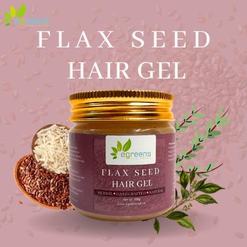 E-GREENS AAURA Flaxseed Hair Gel for Hair Growth & Frizz Control - Infused with Keratin, Rice Protein & Rosemary Oil - Natural Styling Gel for Men & Women (100g) - Perfect for Curly, Wavy & Straight Hair Styling at Home or Salon
