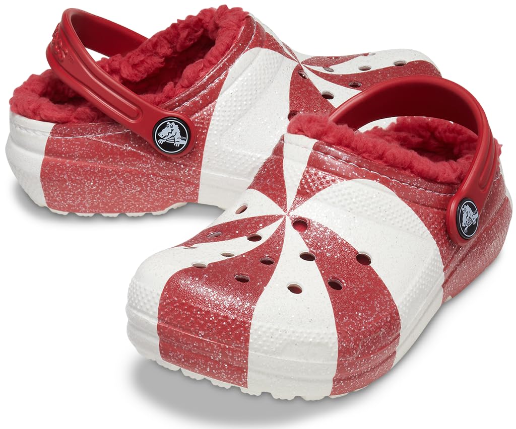Crocs Kids Classic Holiday Lined Clogs - Warm Winter Slippers for Boys & Girls | Cozy Indoor & Outdoor House Shoes for Cold Weather