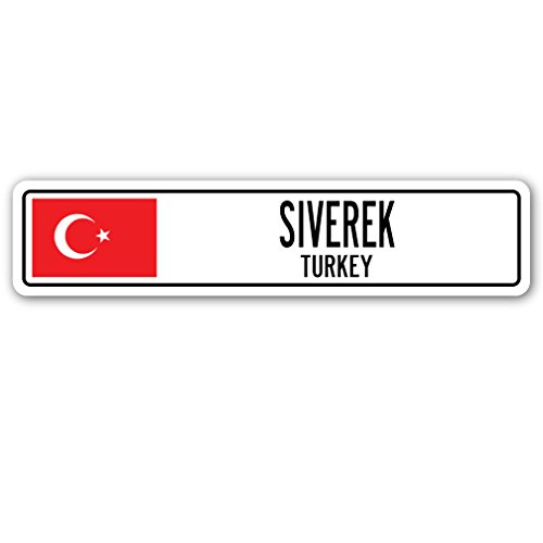 Authentic SIVEREK Turkey Street Sign - Turk Flag City Country Road Wall Decor - Perfect for Home, Office & Gift Giving