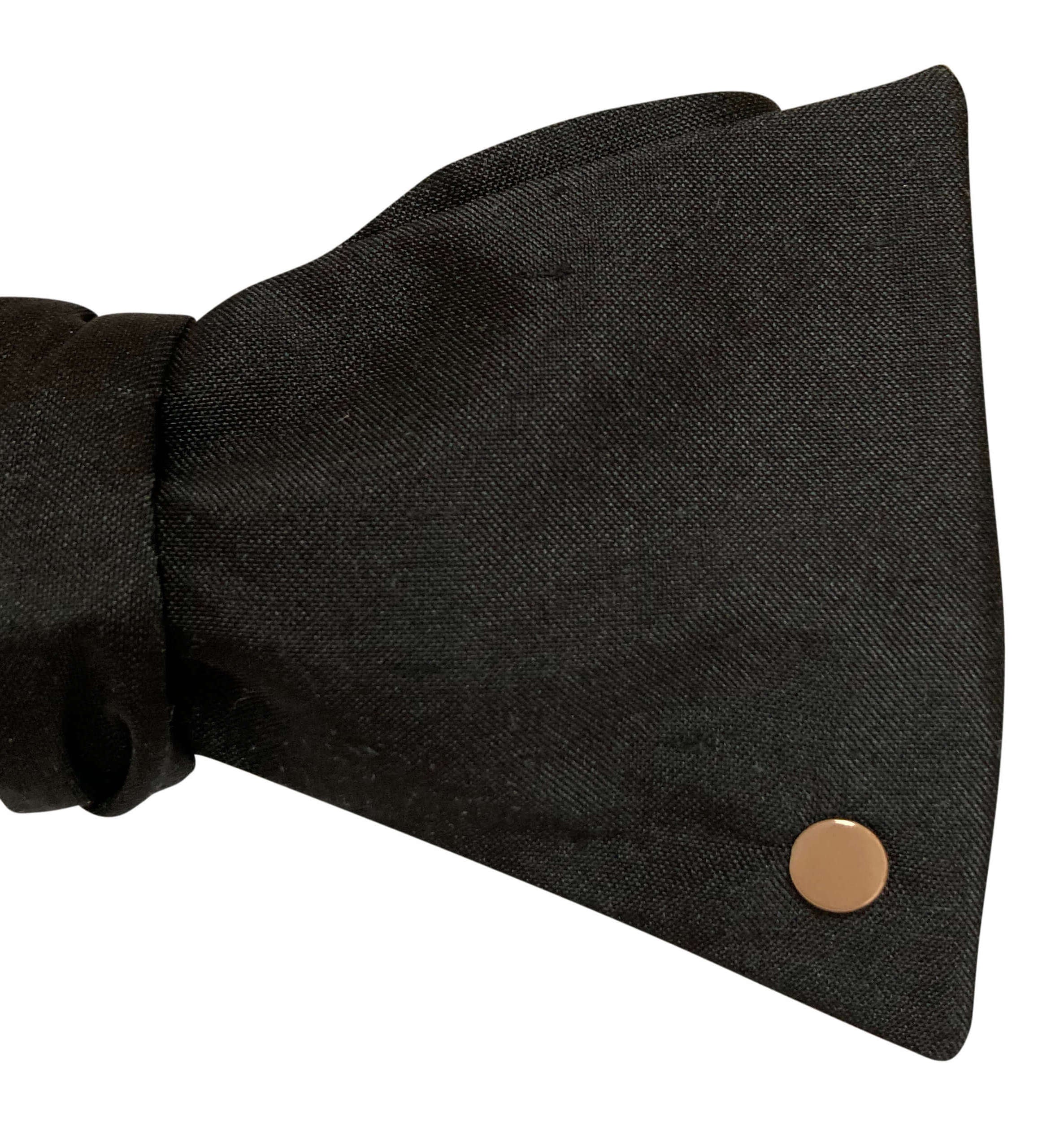 Elegant Black Silk Bow Tie with 9ct Rose Gold Disc - Perfect for Weddings, Formal Events & Special Occasions