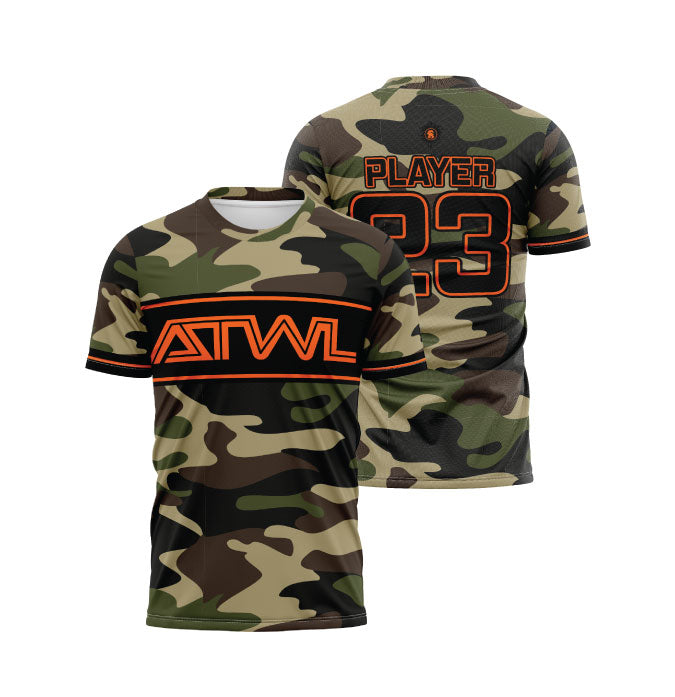 Men's Army Camo Full Dye Jersey - Breathable Sports Shirt for Hunting, Airsoft & Outdoor Activities