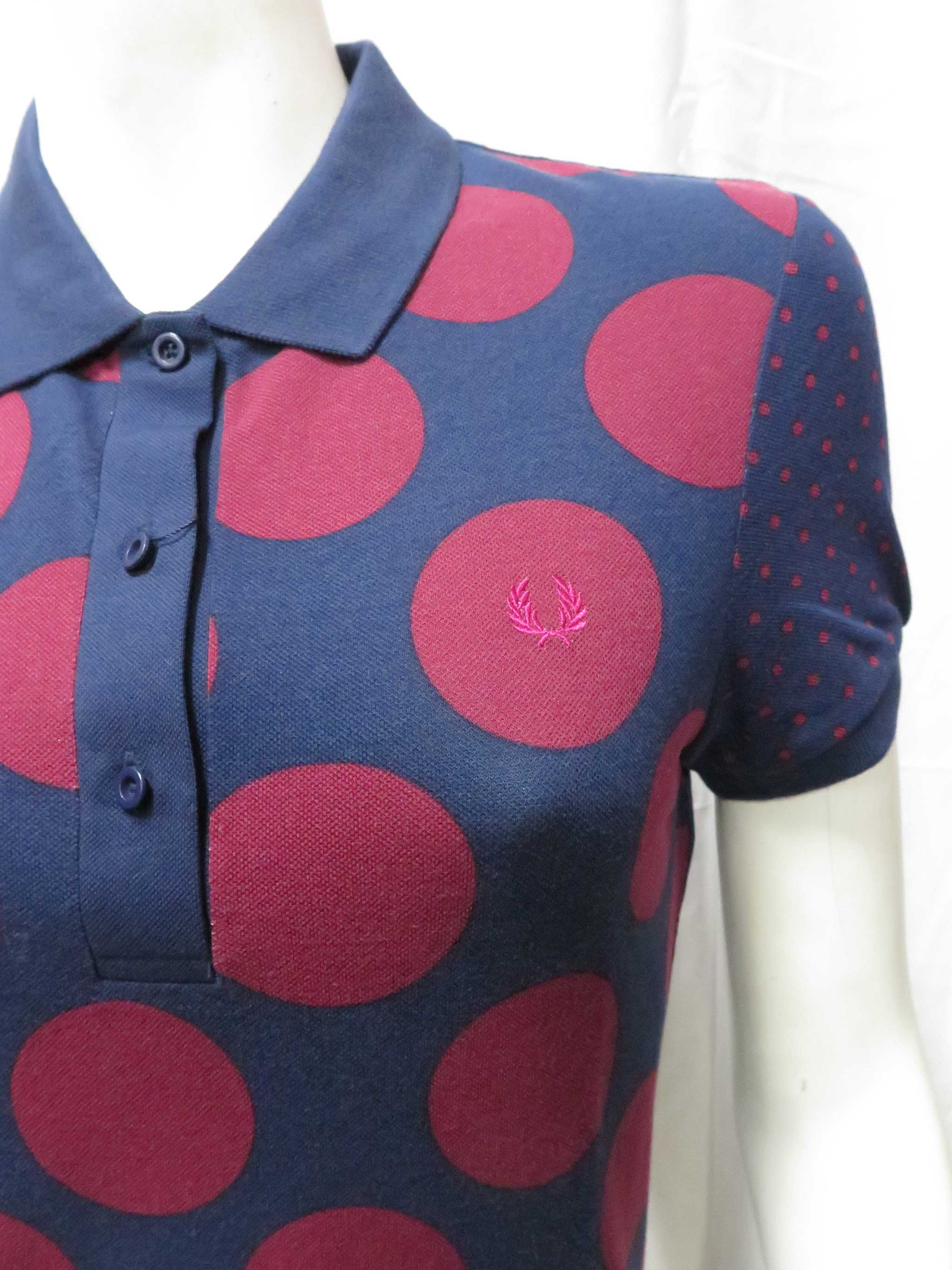 Fred Perry Women's Double Dot Polo Shirt - Dark Carbon & Maroon | Classic Casual Wear for Work, Outings & Everyday Style
