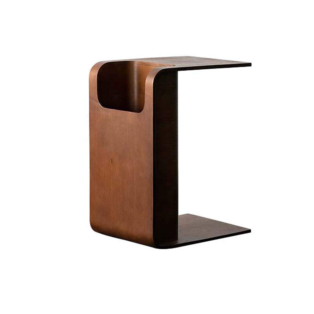 Fully Assembled Wooden C-Shaped TV Tray & Side Table - Natural Finish Narrow Top End Table for Living Room, Bedroom & Sofa - Perfect for Snacks, Drinks & Laptop Use