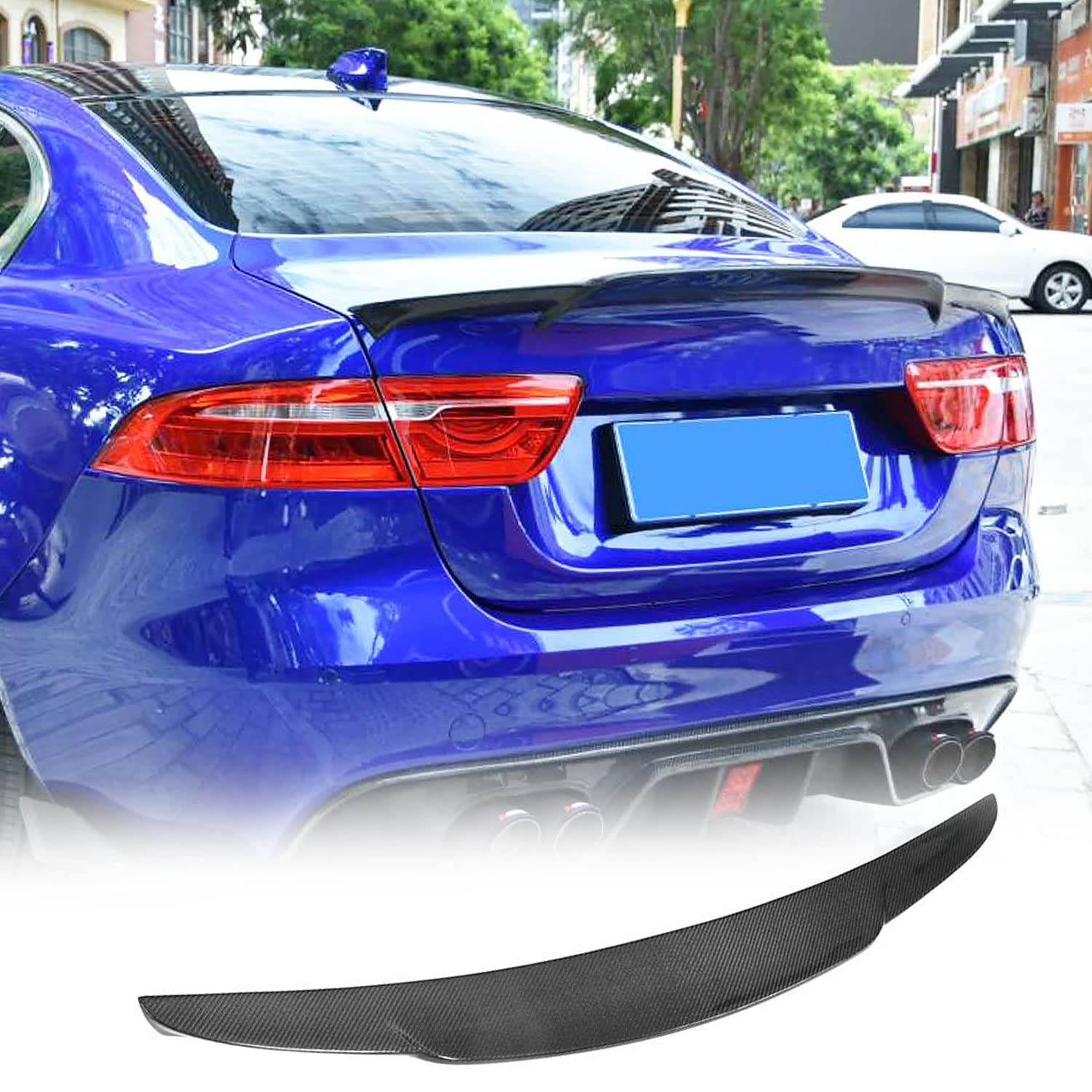 Carbon Fiber Trunk Spoiler for Jaguar XE Sedan 2015-2018 | High Kick Rear Boot Lid Wing Lip | Car Styling & Aerodynamic Upgrade | Perfect for Street Racing & Show Car Customization