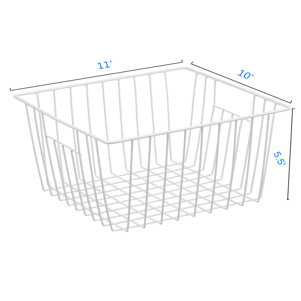 Freezer Storage Organizer Baskets with Built-in Handles - Refrigerator & Chest Organizer for Kitchen Cabinets, Pantry, Closets & Bedroom Storage - Perfect for Food, Snacks & Household Item Organization
