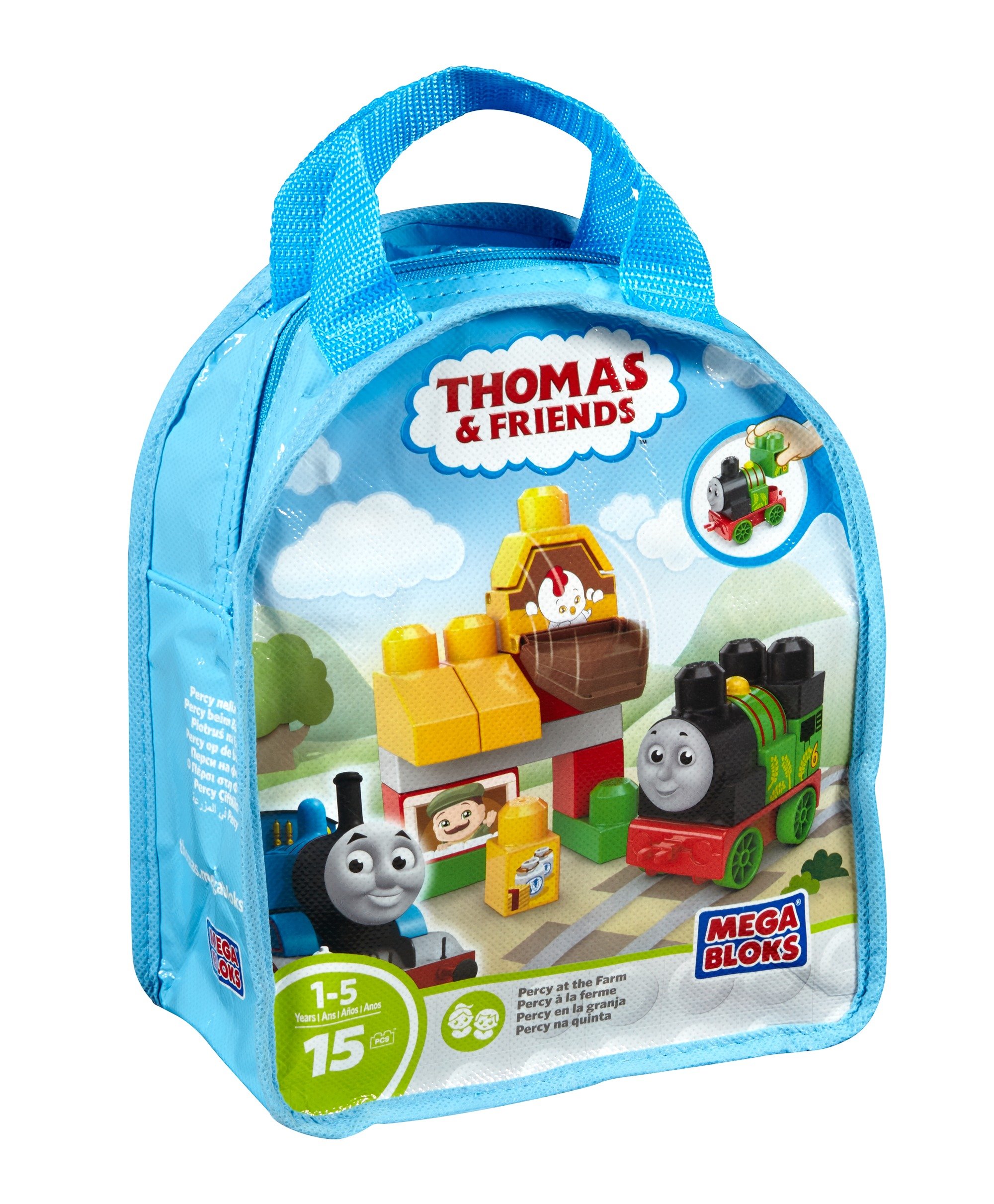 Mega Bloks Thomas & Friends Sights of Sodor Percy at The Farm Train Building Blocks Set – Perfect for Kids' Creative Play and Train-Themed Birthday Gifts