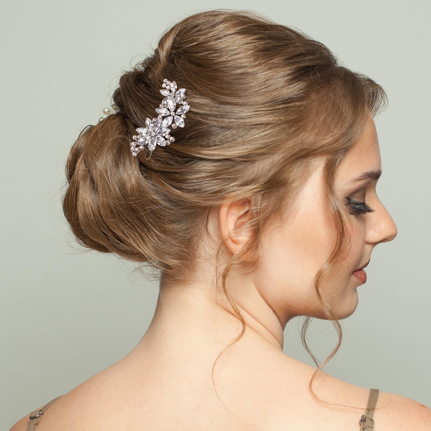 4 PCS Rhinestone Flower Hair Clips - Sparkling Silver Bridal Hair Barrettes, Elegant Crystal Headpieces for Women & Girls - Perfect for Weddings, Parties, Festivals & Special Occasions