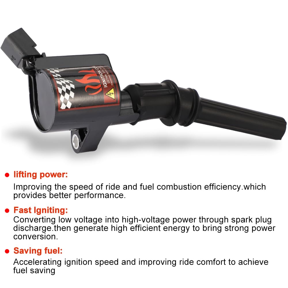 High-Performance Ignition Coil Pack Set of 8 - DG508 Compatible with Ford F-150 & Expedition 2004-2008 (V8 4.6L 5.4L) - Replaces C1454 C1417 FD503 - 15% More Energy Output - Perfect for Engine Tuning & Performance Upgrades