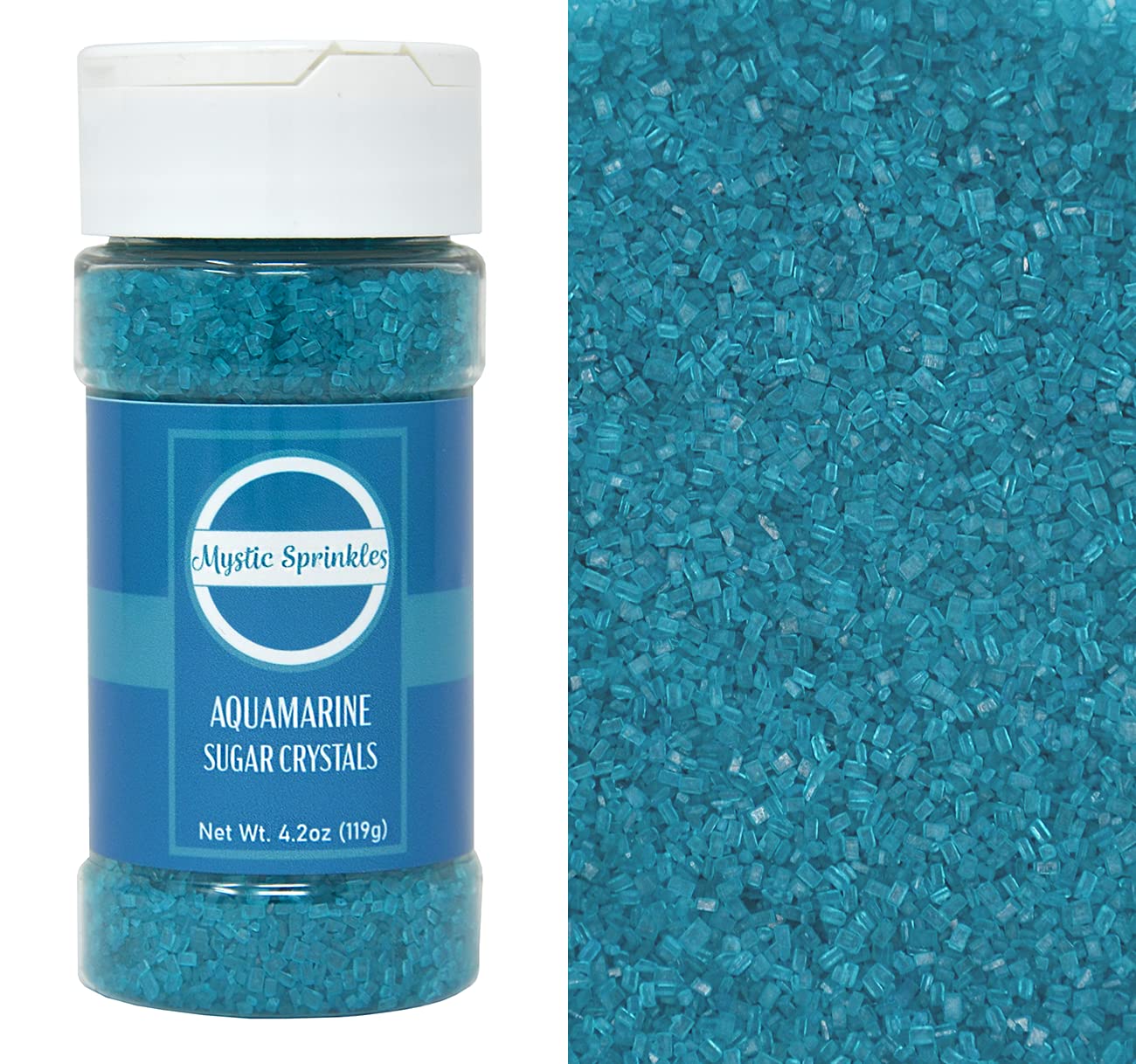 Mystic Sprinkles Sugar Crystals 4.2oz - Aquamarine Teal for Baking & Decorating