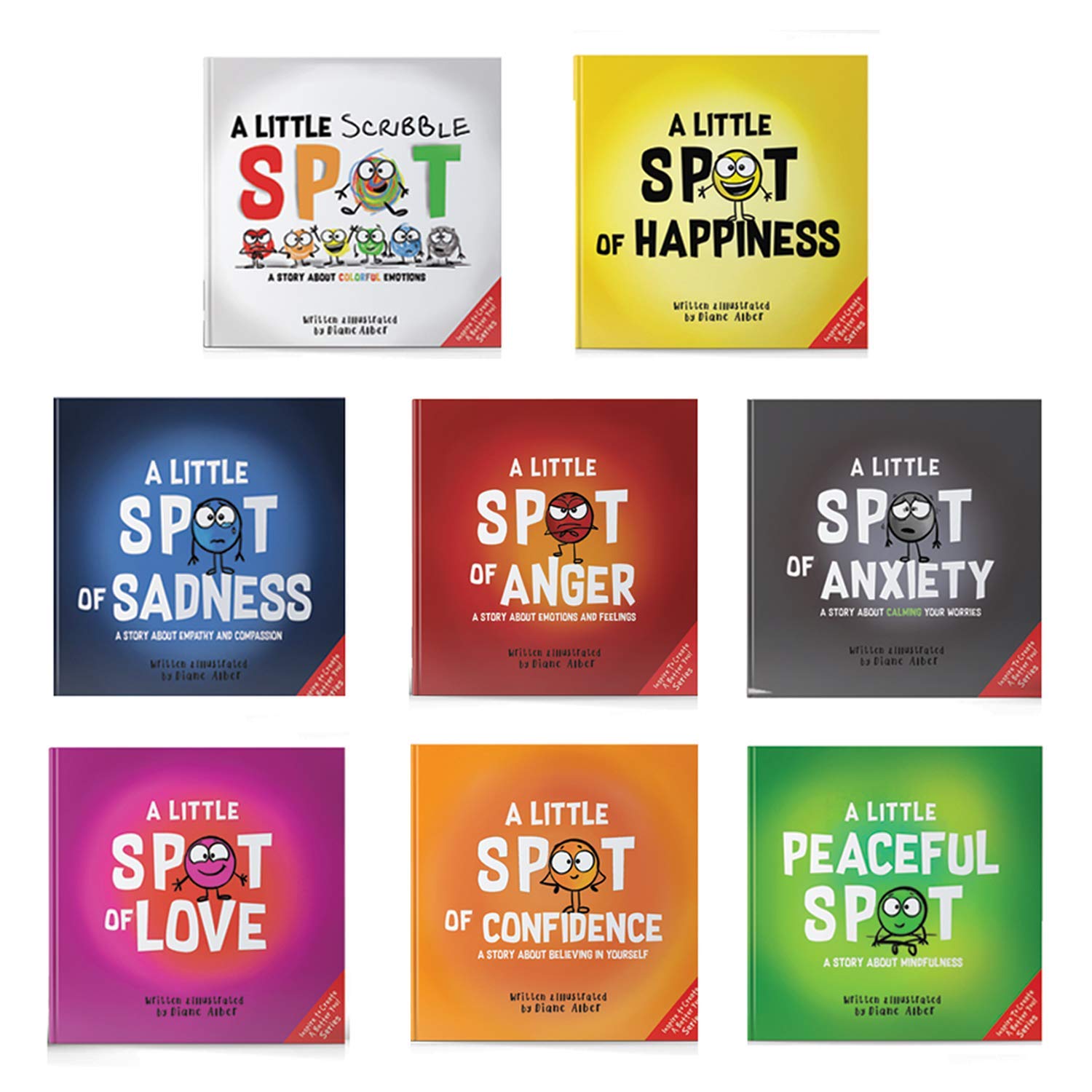 A Little SPOT of Emotion 8 Book Box Set - Kids Emotional Learning Books (Anger, Anxiety, Peace, Happiness, Sadness, Confidence, Love & Scribble Emotion) | Perfect for Classroom, Homeschooling & Parenting