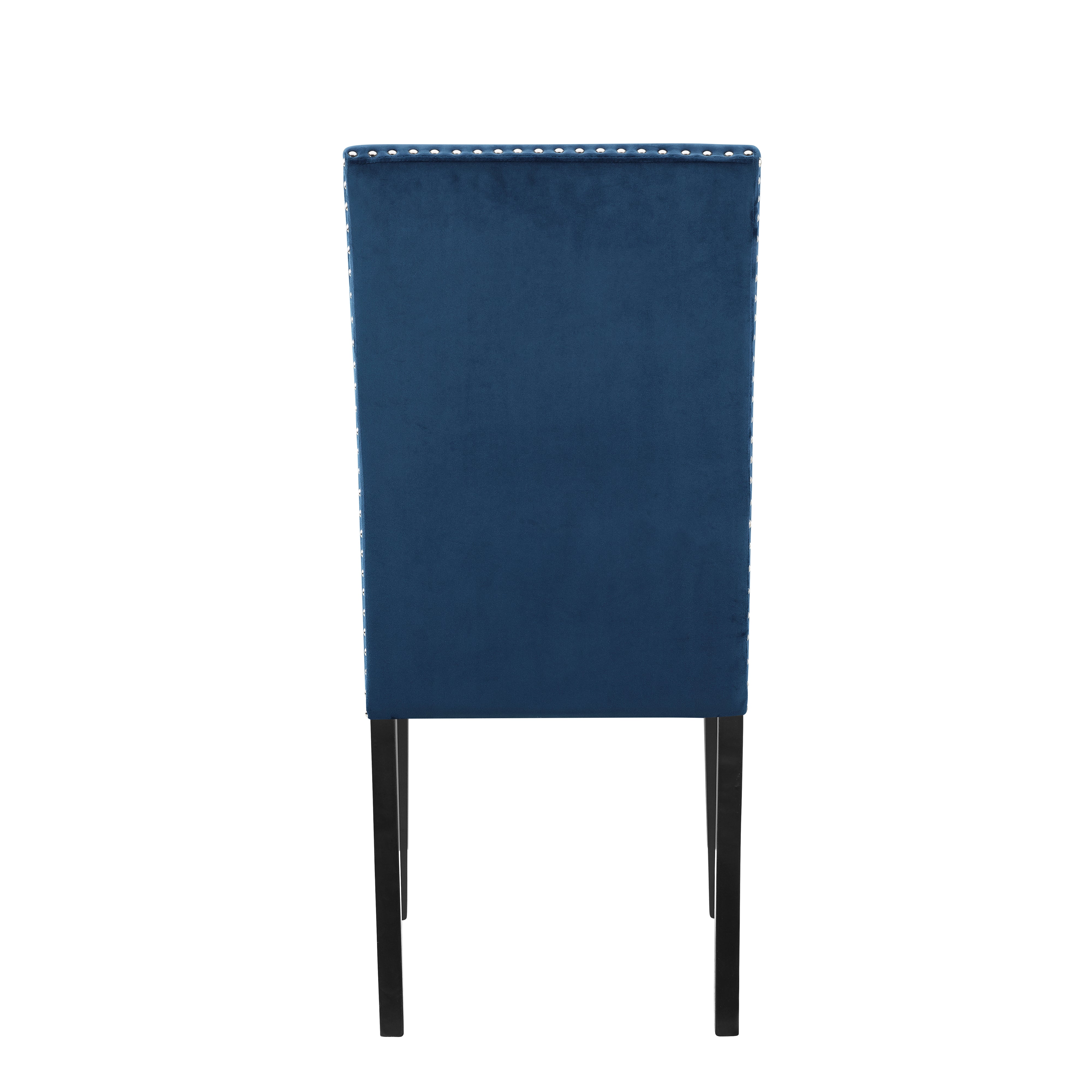 Roundhill Furniture Cobre Contemporary Velvet Dining Chairs with Nailhead Trim, Set of 2 - Modern Upholstered Side Chairs for Dining Room, Kitchen, or Home Office