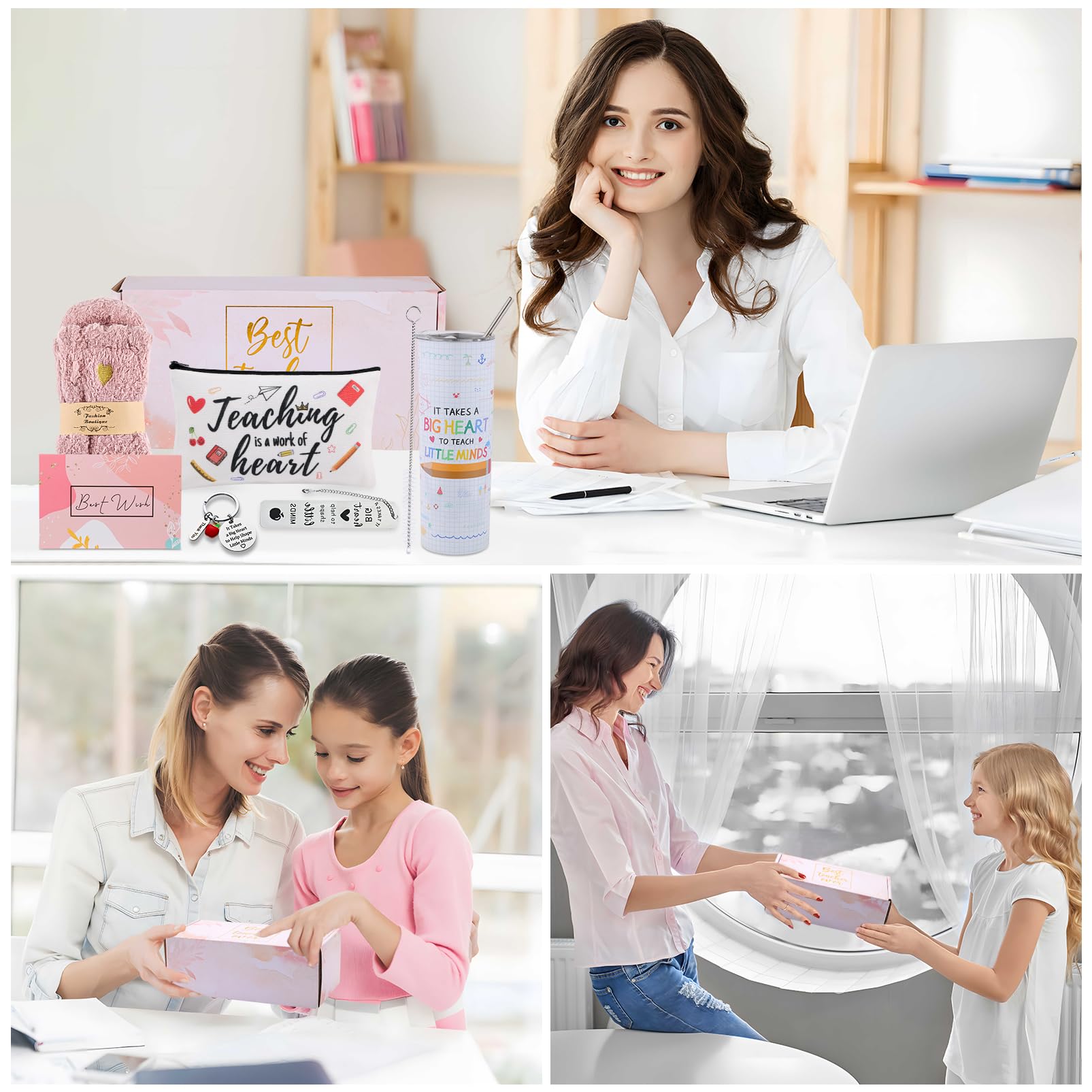 Best Teacher Appreciation Gift Set - 20oz Insulated Tumbler for Women | Perfect for Mother's Day & Thank You Gifts