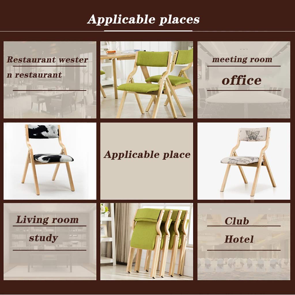 Heavy Duty Wood Folding Chairs with Padded Seat - Comfortable & Durable Wooden Folding Chairs for Adults - Space Saving Design for Home, Dining Room, Office, Parties & Outdoor Events