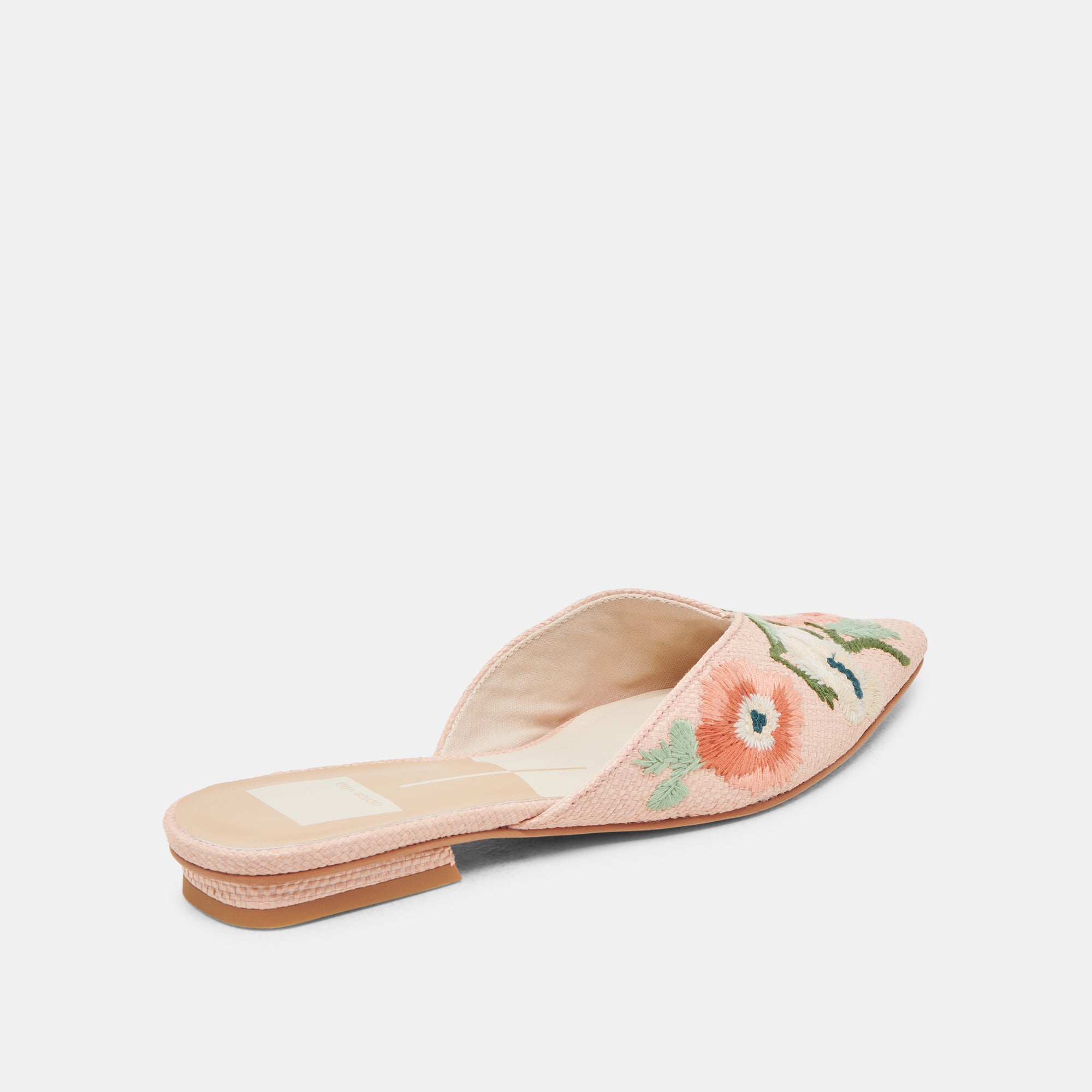 ELM FLATS PINK FLORAL RAFFIA Women's Summer Sandals - Comfortable Beach Shoes for Vacation, Wedding, and Outdoor Activities