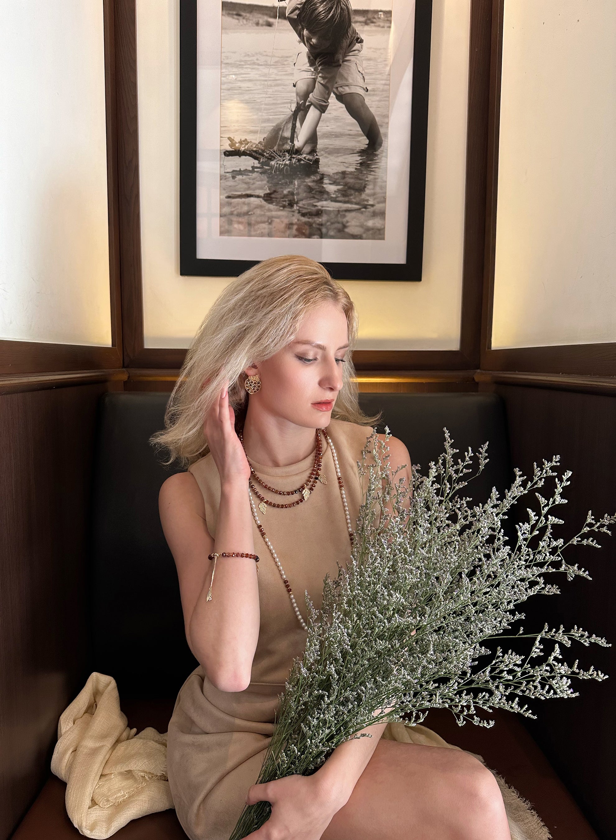 Tiger Eye Statement Earrings - Unique Fruit Shaped Dangle Earrings for Women | Elegant Bohemian Jewelry for Parties, Weddings & Everyday Wear