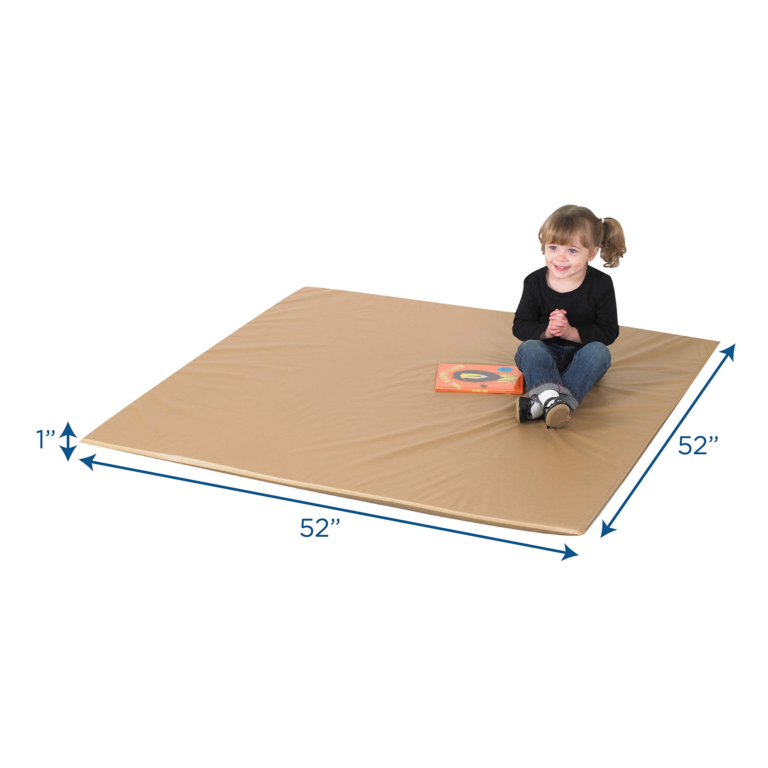 Two-Tone Kids Play Mat for Baby & Toddler - Homeschool & Classroom Floor Mat (Walnut/Almond)