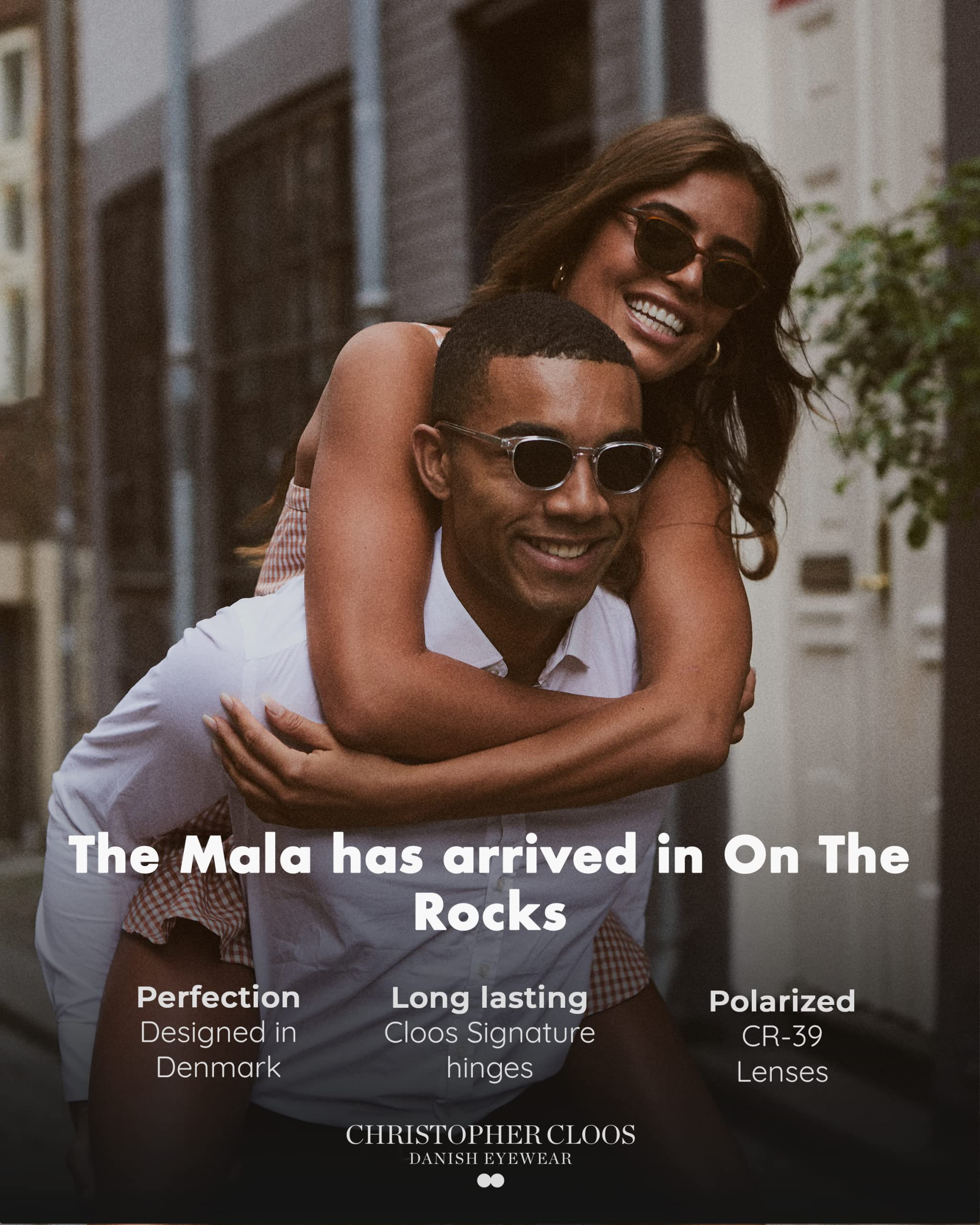 Christopher Cloos - Mala On The Rocks - Round Polarized Sunglasses for Men & Women with Case - Trendy UV Protection Unisex Shades - Perfect for Beach, Driving & Outdoor Activities