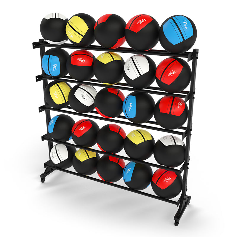 5-Tier Multi Ball Storage Rack for Basketballs, Soccer Balls & Sports Equipment - Perfect for Garage, Playroom & Sports Organization