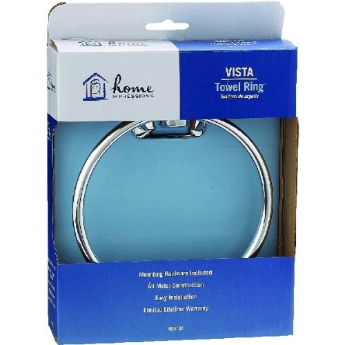 409105 Home Impressions Chrome Towel Ring - Modern Bathroom Accessory for Hand & Kitchen Towels
