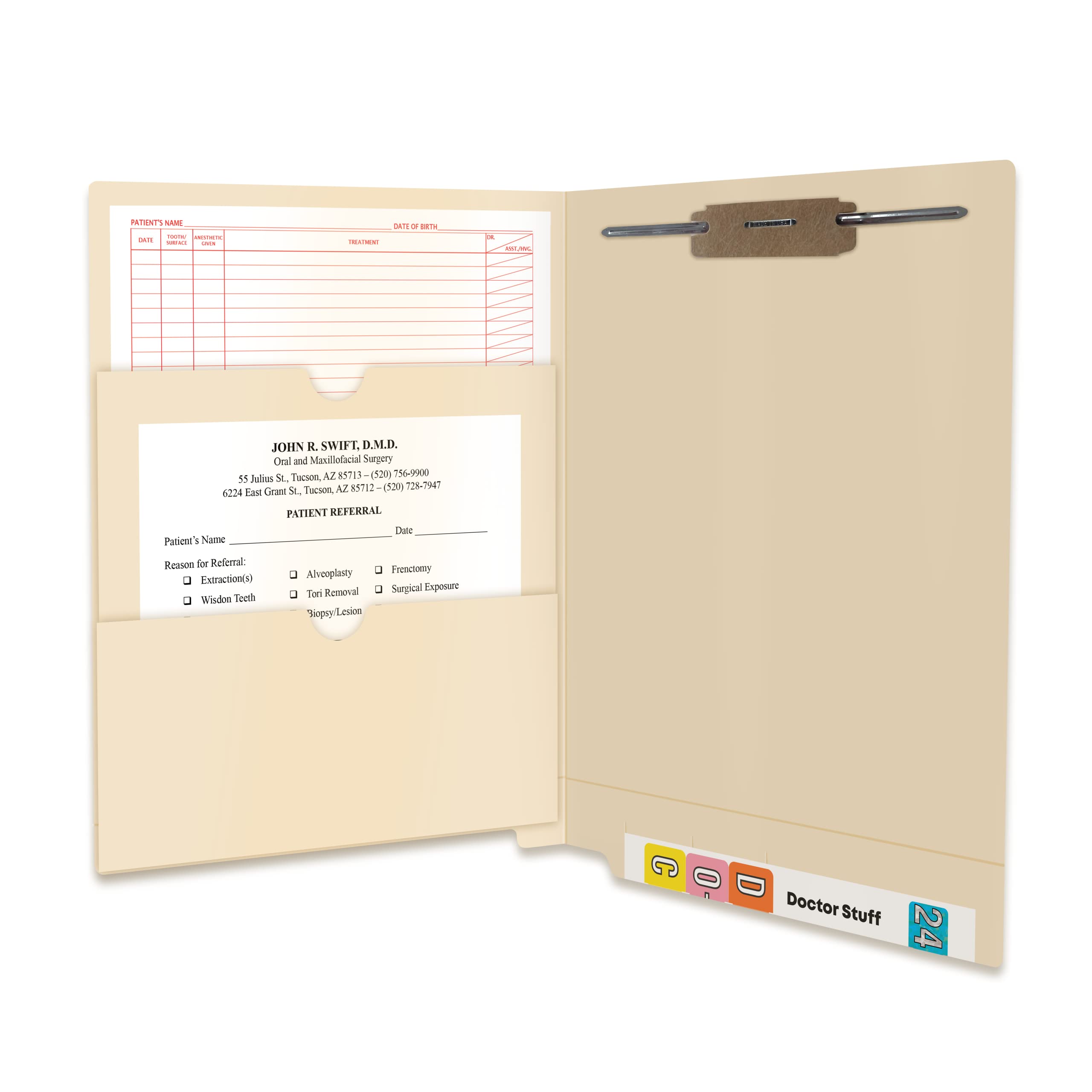 250 Pack Heavy Duty Manila Pocket File Folders - Double Pocket Reinforced End Tab Folders with Fastener, 11pt Stock - Ideal for Office, School, Medical Records & Document Organization
