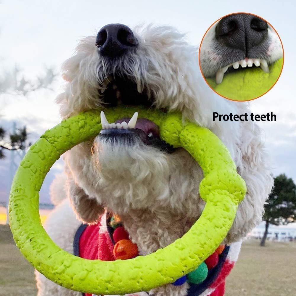 **Durable Dog Toys for Aggressive Chewers - LaRoo Floatable Flying Disc & Tug Toy for Large, Medium, Small Dogs - Interactive Chew Toys for Outdoor Play, Fetch & Training**