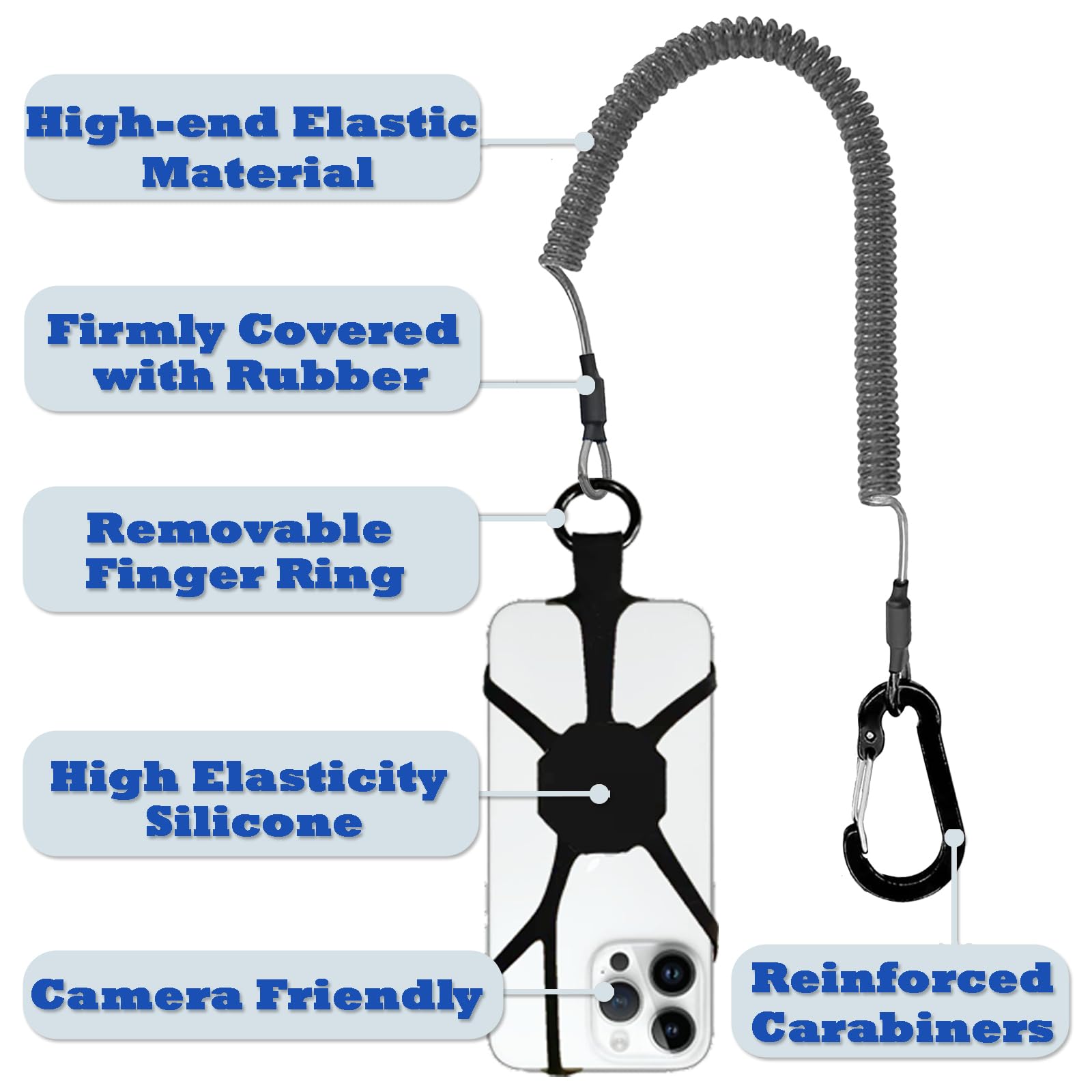 Anti-Theft Phone Lanyard for iPhone & Smartphones - Adjustable Phone Tether Strap with Secure Hook - Perfect for Travel, Work, Gym & Outdoor Activities