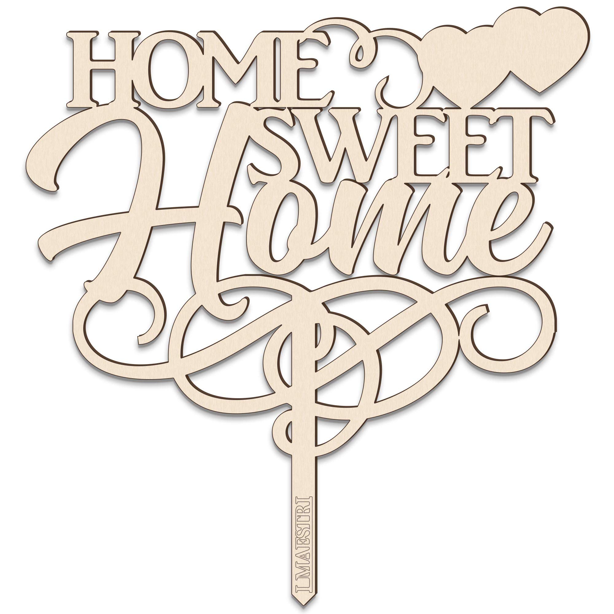 Home Sweet Home Cake Topper for Housewarming & New Living Together - Handmade in Italy by I MAESTRI - Perfect for Wedding, Anniversary & New Home Celebrations