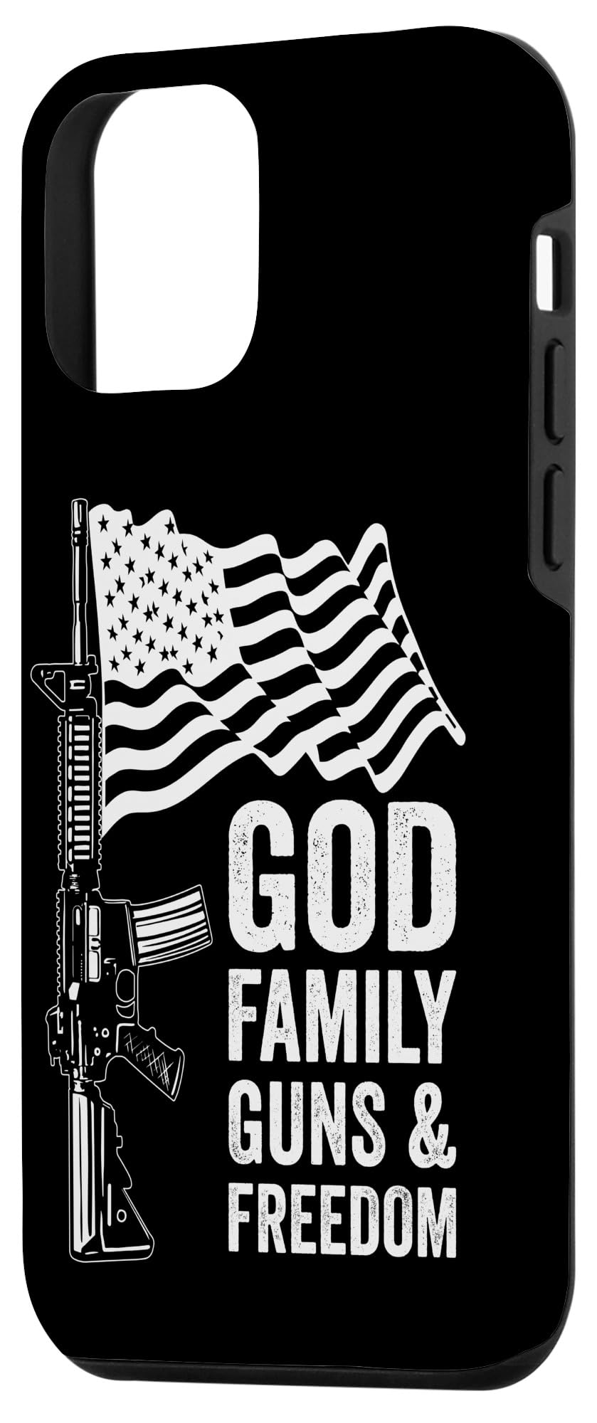 iPhone 12 Mini Case - Patriotic USA Flag & AR15 Gun Design - Slim Protective Cover for iPhone 12 Mini - Perfect for Shooting Ranges, Hunting Trips & 2nd Amendment Supporters