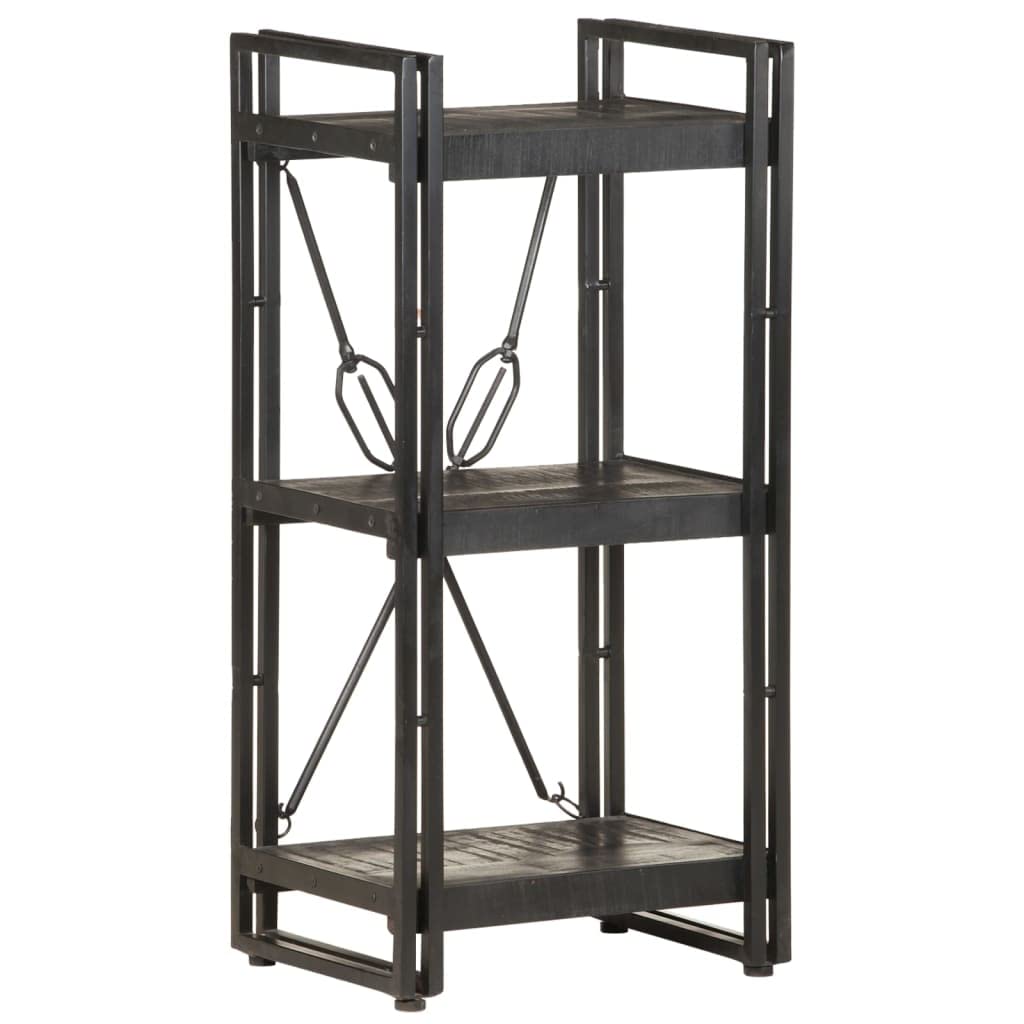 3-Tier Bookcase with Storage Shelves - Solid Mango Wood Bookshelf for Bedroom, Living Room & Office - 15.7
