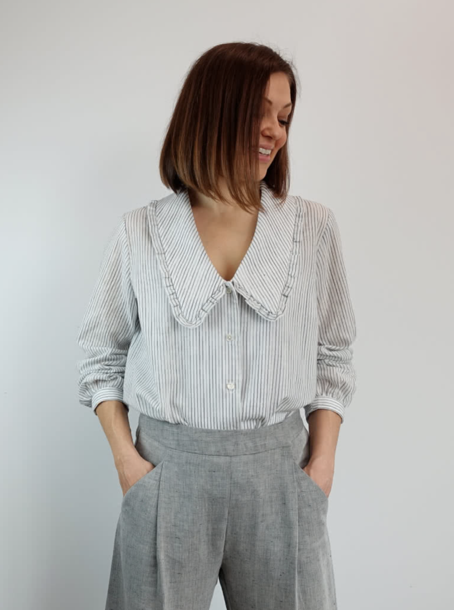 Style Arc Kennie Shirt - Women's Plus Size 18 (US 30) Casual Button Down Blouse for Work & Everyday Wear