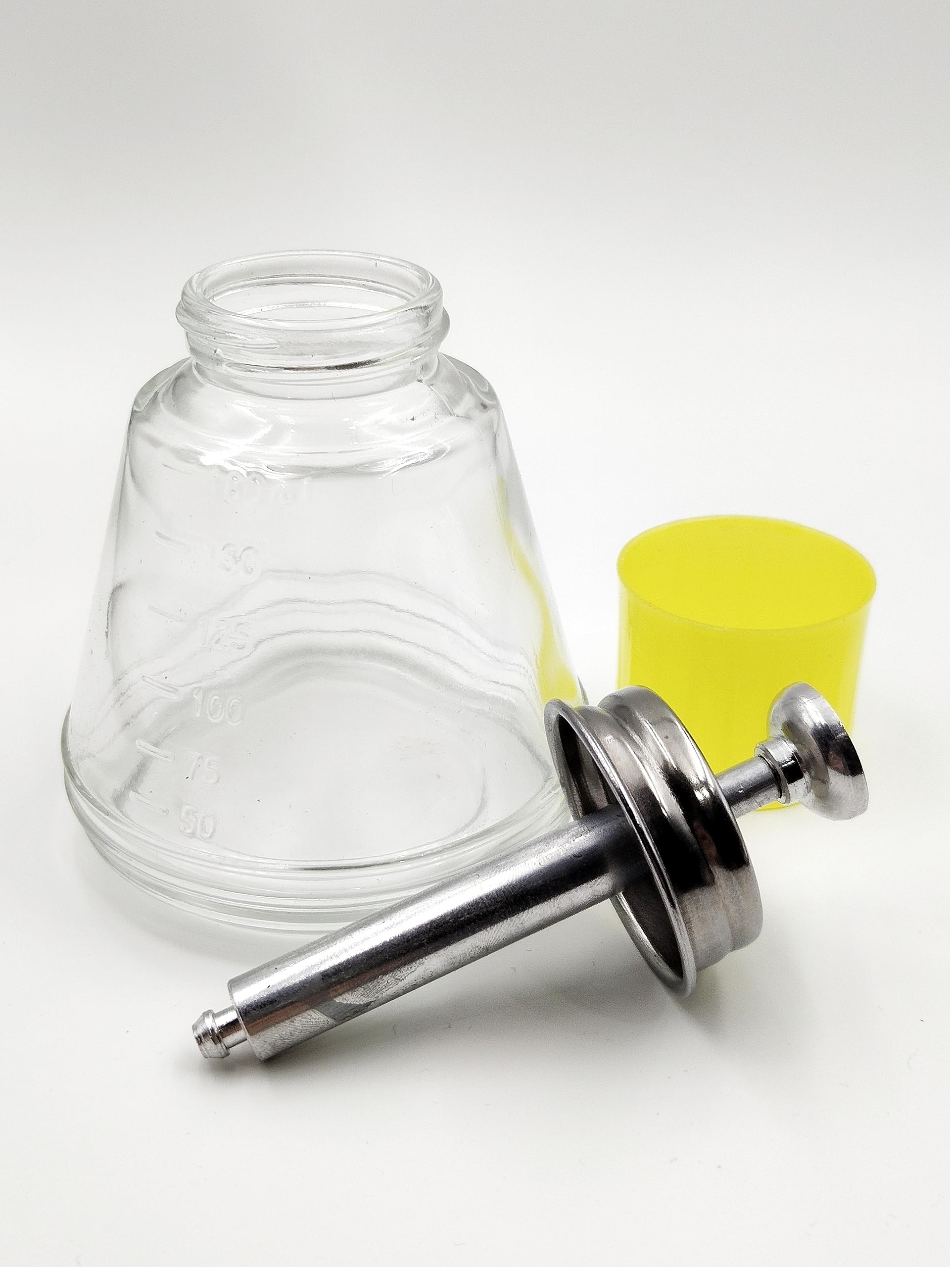6 Oz (180 ml) Clear Glass Dispenser Bottle for Nail Polish & Makeup Remover - Refillable Alcohol Pump Container with Push Down Dispenser & Cap - Perfect for Salon, Home DIY Nail Care & Cosmetic Storage