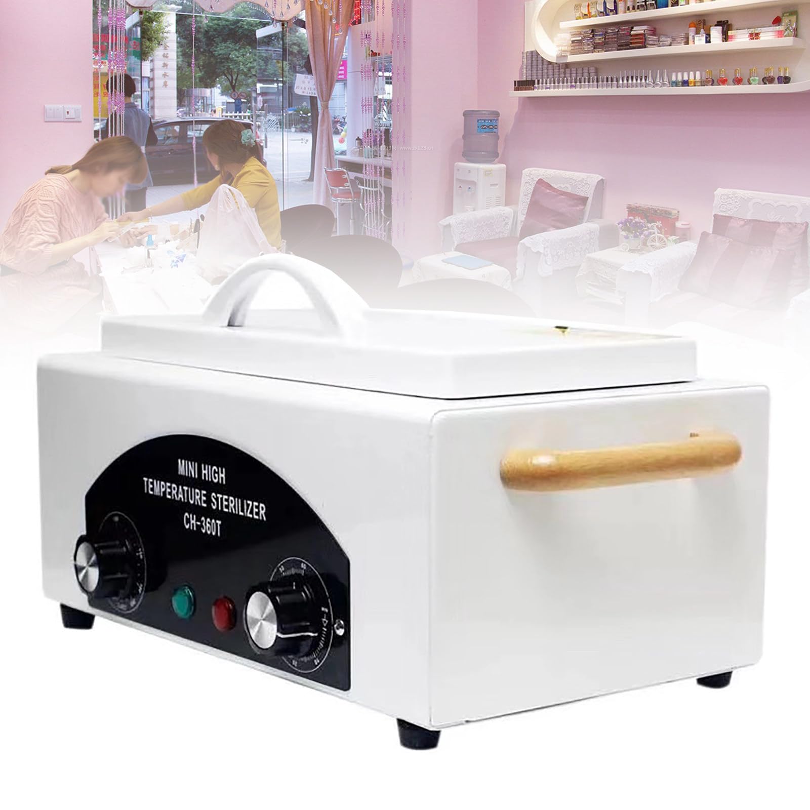 Portable High Temperature Sterilizer for Spa Towels & Salon Tools - 50-220℃ Adjustable Heat with Timer - Dental Clinic & Lab Disinfection Equipment - Perfect for Home Spas, Beauty Salons & Medical Facilities