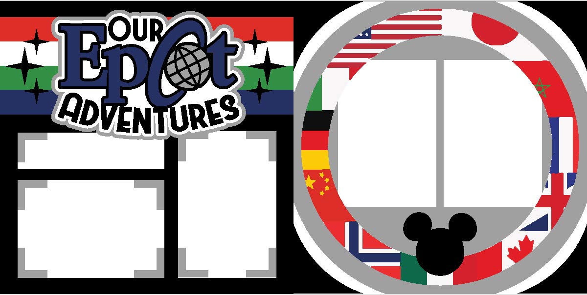 Disney Scrapbook Page Kit - Epcot Adventures Theme for Memory Books, Photo Albums & DIY Scrapbooking Projects | Perfect for Disney Vacation Keepsakes & Theme Park Souvenirs