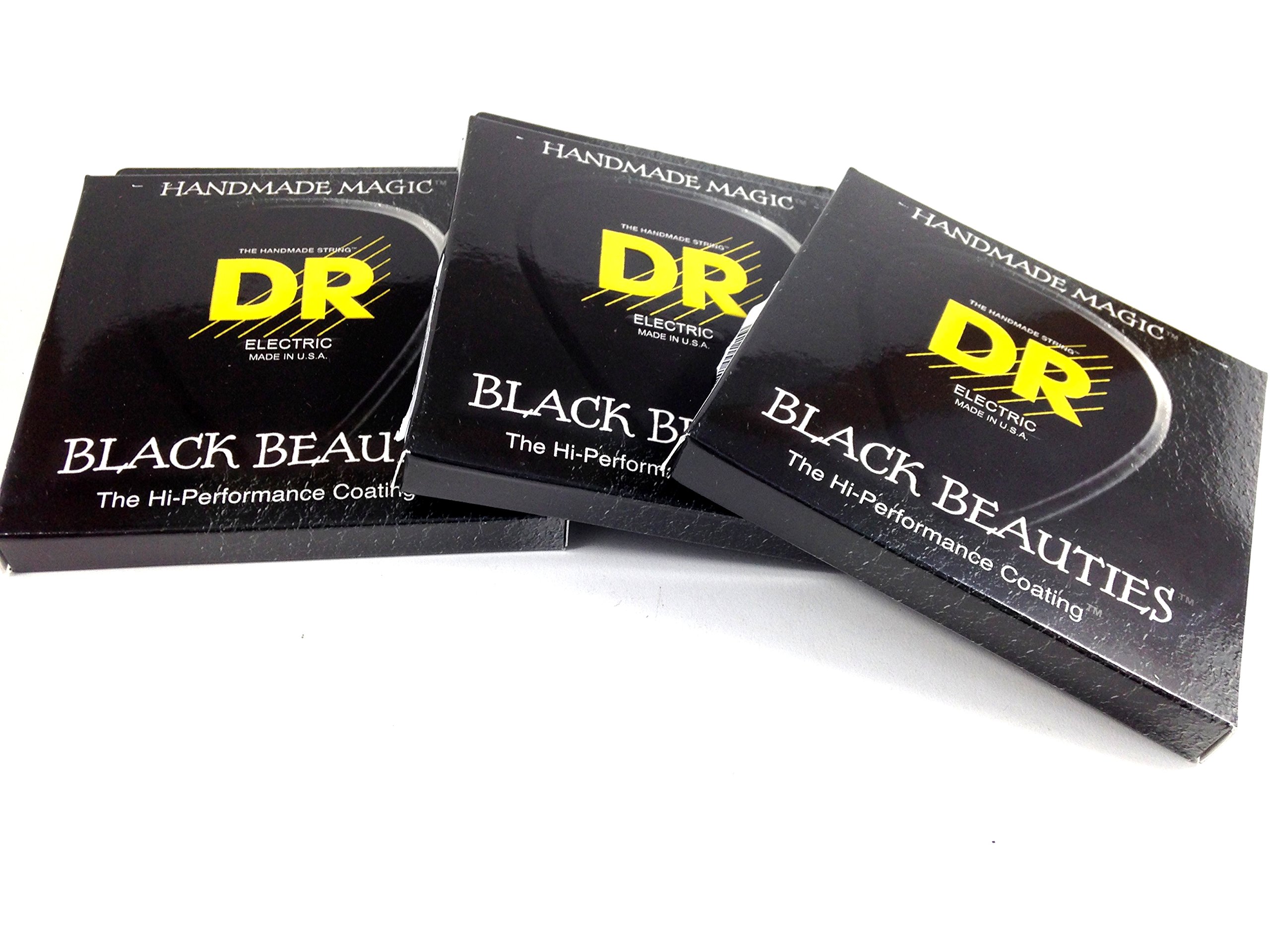 DR Strings K3 Black Beauties Electric Guitar Strings - High Performance 10-52 Gauge (3-Pack) | Perfect for Rock, Metal & Studio Recording