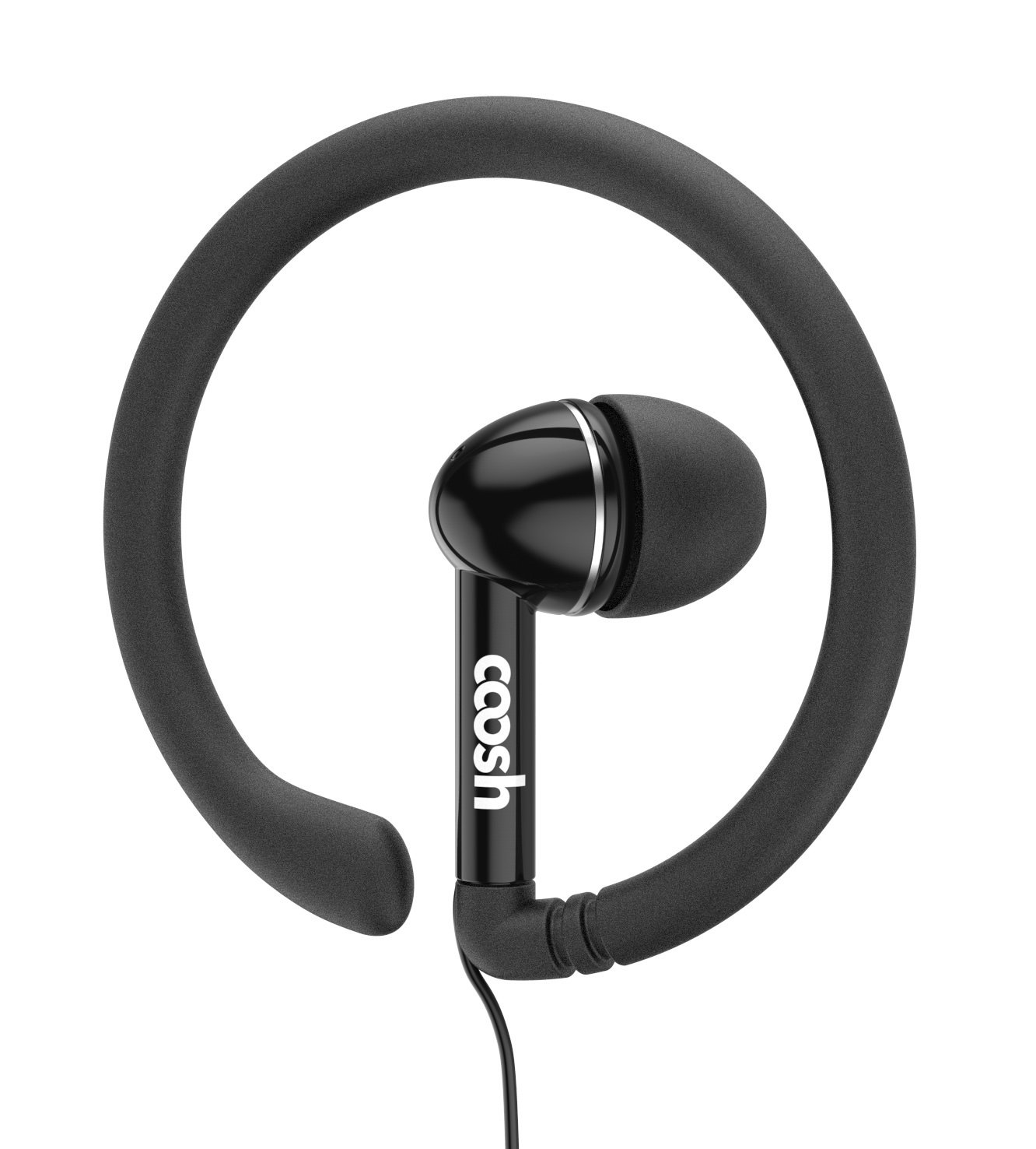 ADIB071SG3B1L Wired Comfort In-Ear Earbuds with Removable Earhooks - Noise Isolating Headphones for Running, Gym & Travel (Black)