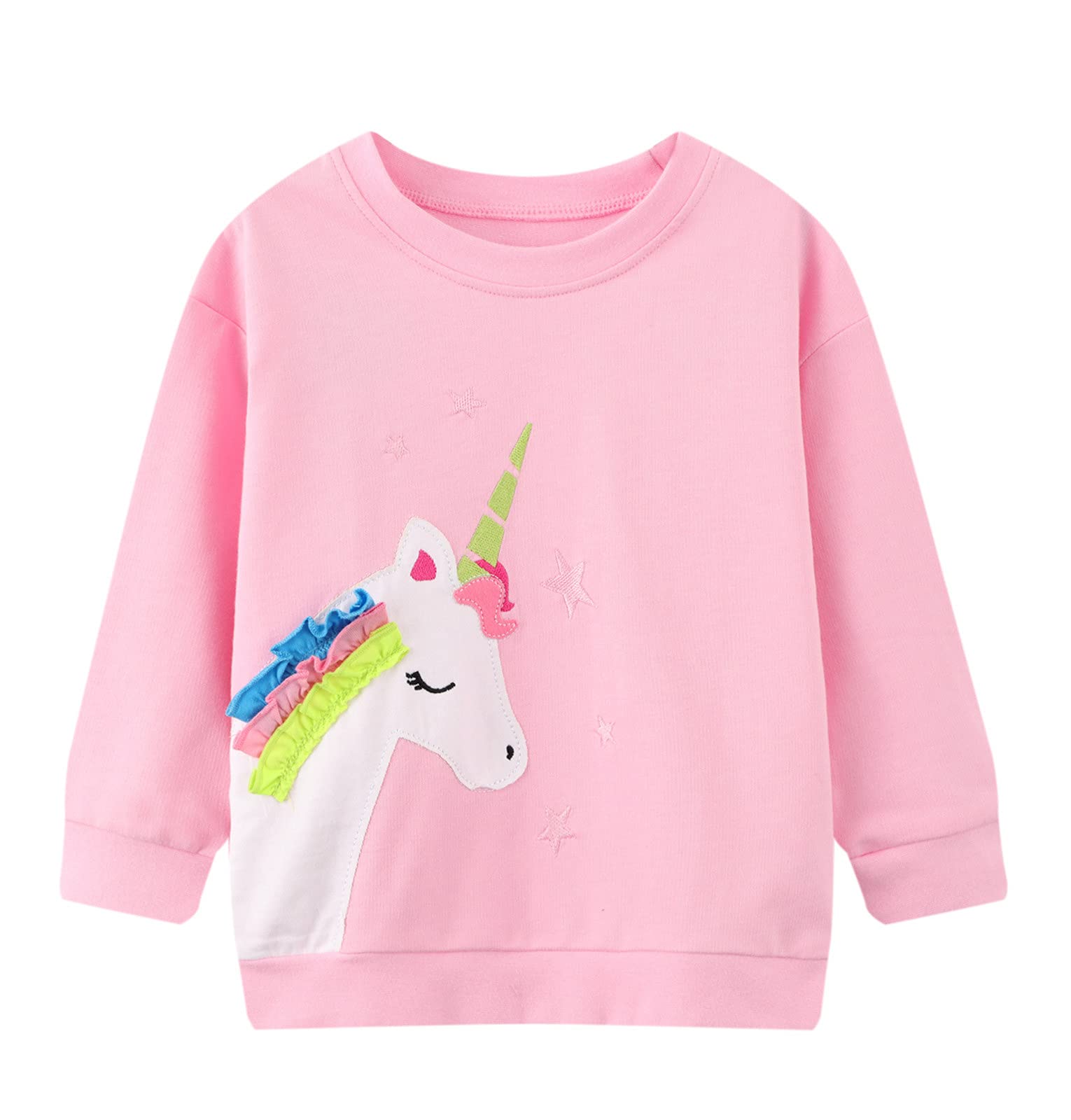Cute Girls' Graphic Crewneck Sweatshirt - Long Sleeve Cotton Fleece Pullover for Casual Playwear & Everyday Outfits | Perfect for School, Playdates & Family Outings
