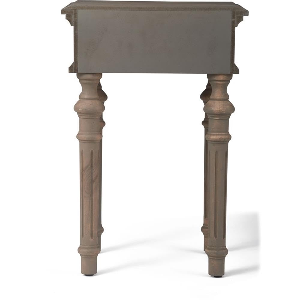 Finch Cassatt Entryway Tall Side Table with Storage Drawer - Curved Wood Legs in Antique Gray - Perfect for Hallway, Living Room & Bedroom Organization