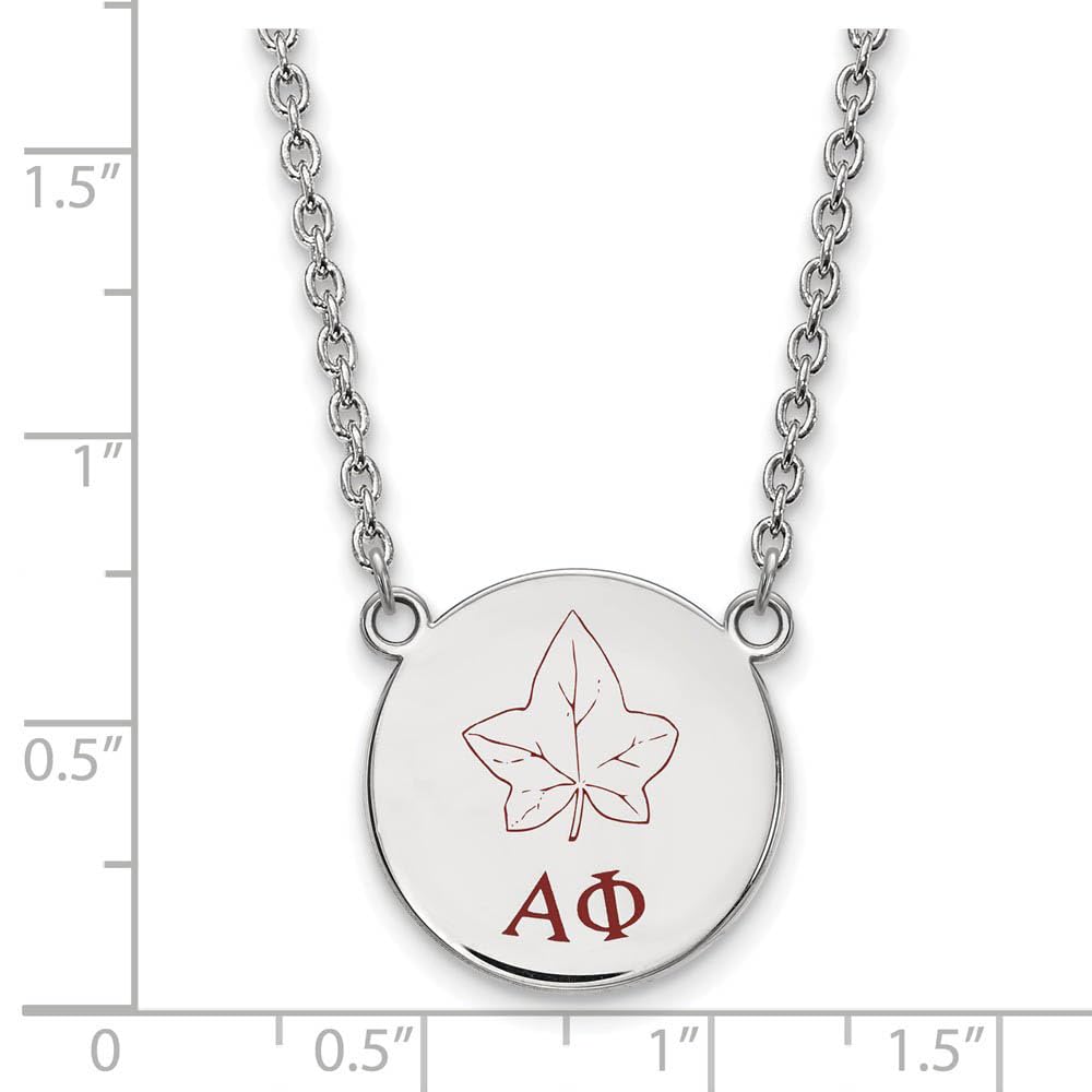Alpha Phi Sorority Small Enameled Pendant Necklace with 18 Inch Chain - Perfect for Greek Life, Sisterhood Gifts & College Events