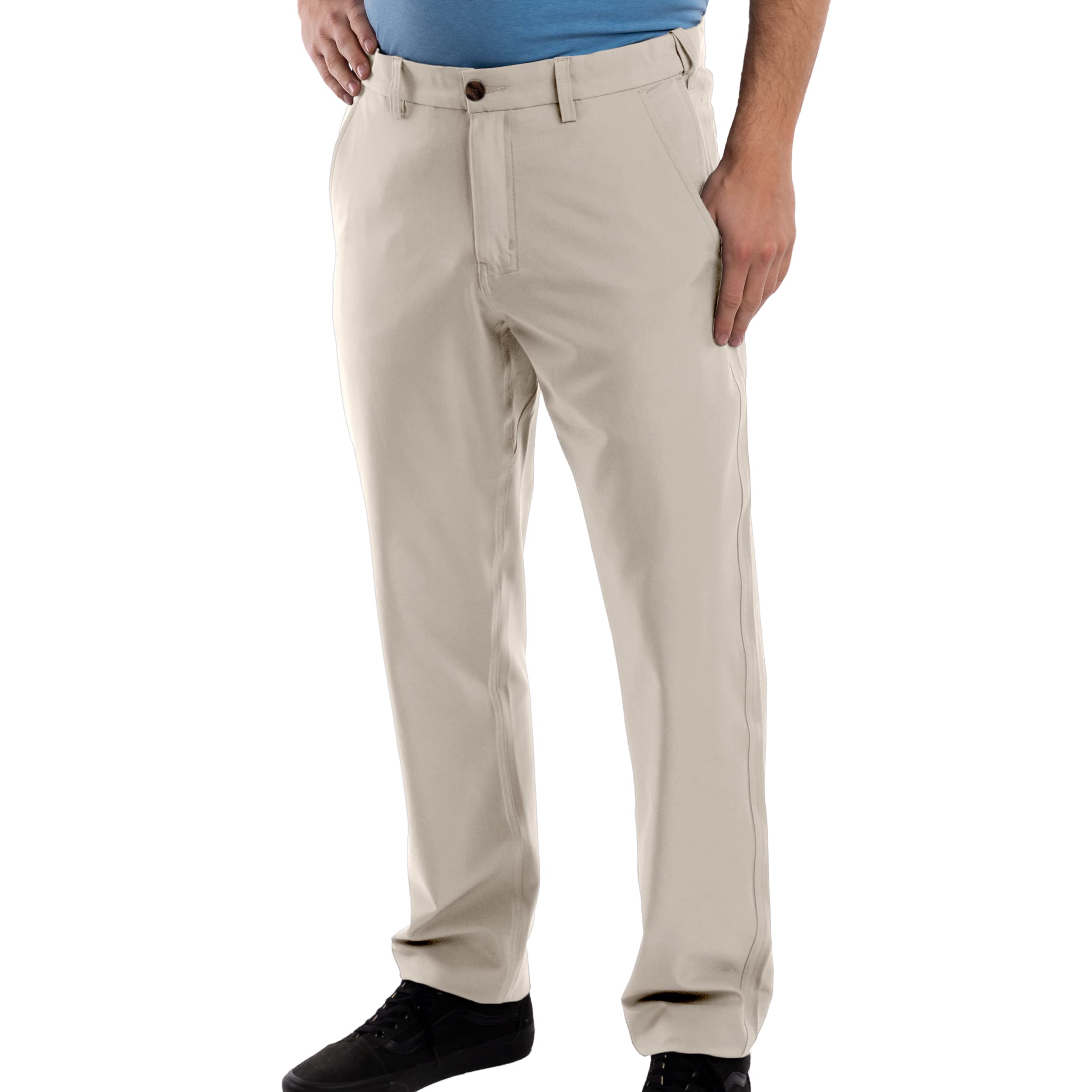 SCOTTeVEST Men's Covert Cargo Chino Pants with 10 Hidden Pockets - Water Repellent Travel Pants for Hiking, Business & Everyday Wear