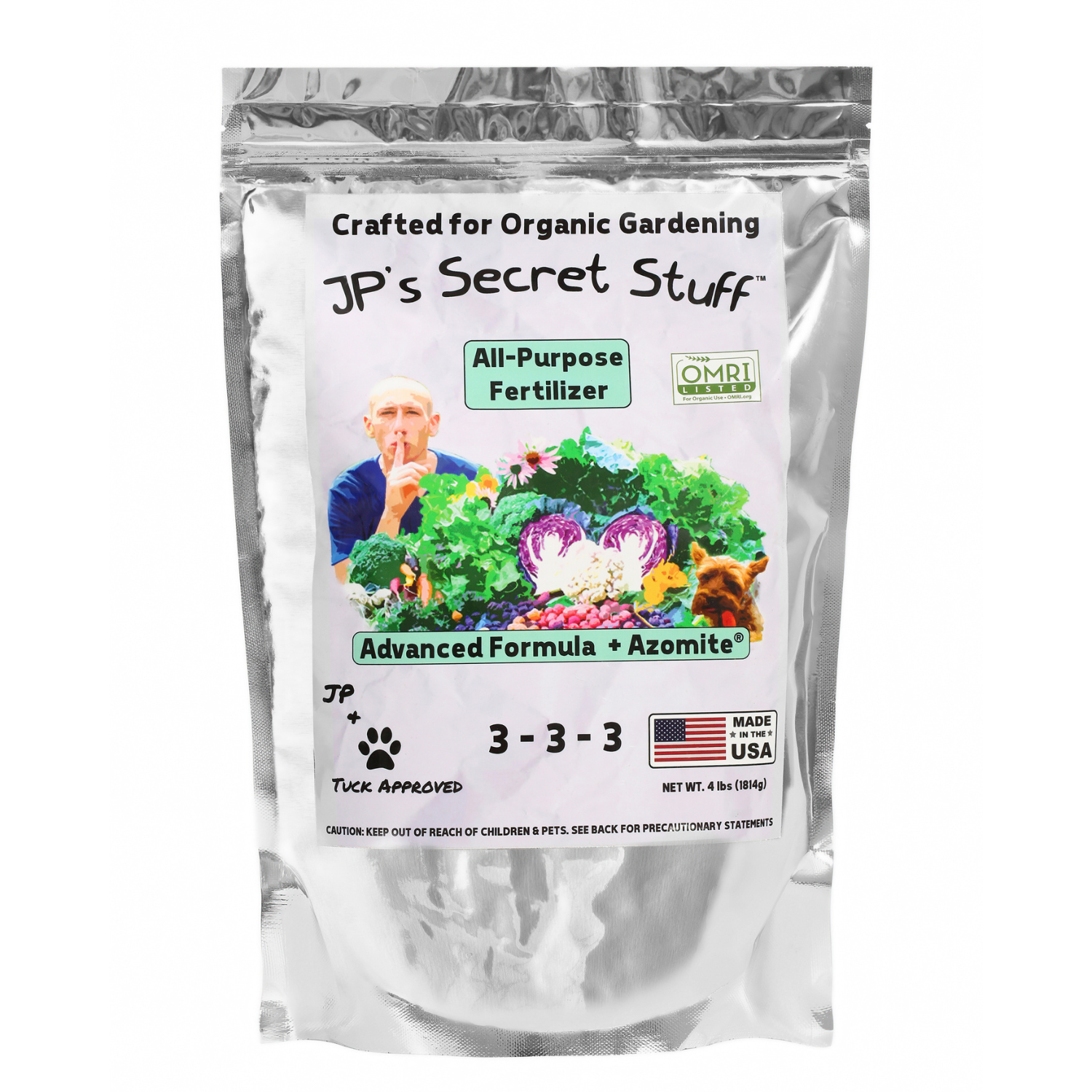 JP's Secret Stuff All Purpose Plant Fertilizer 4 lbs - Organic Nutrient-Rich Formula for Indoor & Outdoor Plants - Perfect for Flowers, Vegetables, Lawns and Houseplants (US Only)