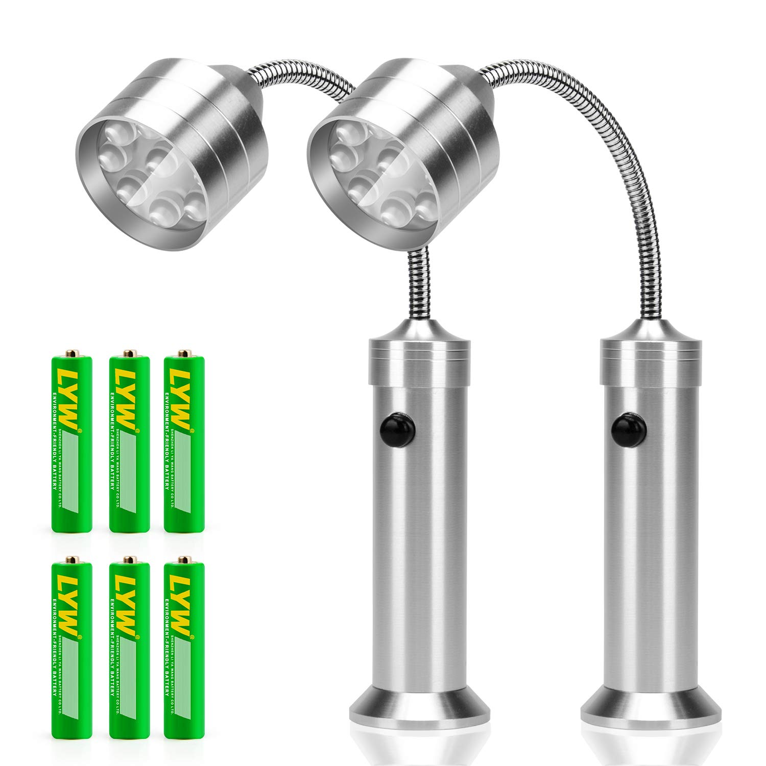 Super Bright LED BBQ Grill Light with Magnetic Base - 360° Adjustable Gooseneck, Weatherproof Outdoor Cooking Light for Barbecue, Camping & Backyard Parties (Batteries Included, Pack of 2)