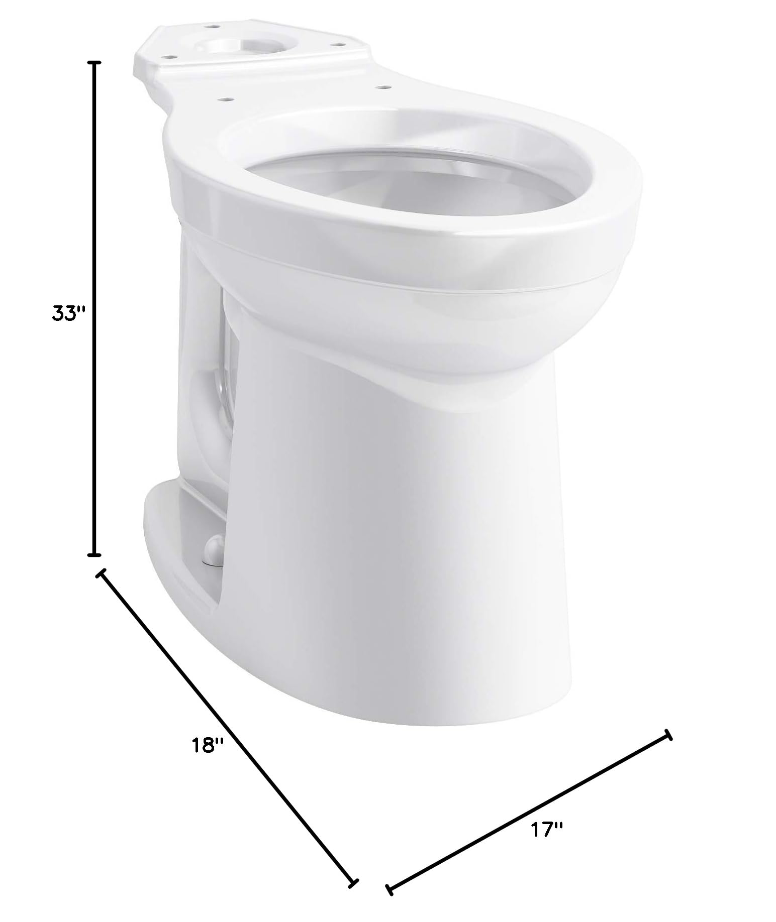KOHLER Kingston™ Comfort Height® Two-Piece Elongated Toilet 1.28 GPF - Right-Hand Trip Lever, Antimicrobial Finish, Tank Cover Locks - Perfect for Modern Bathrooms & Water-Efficient Homes