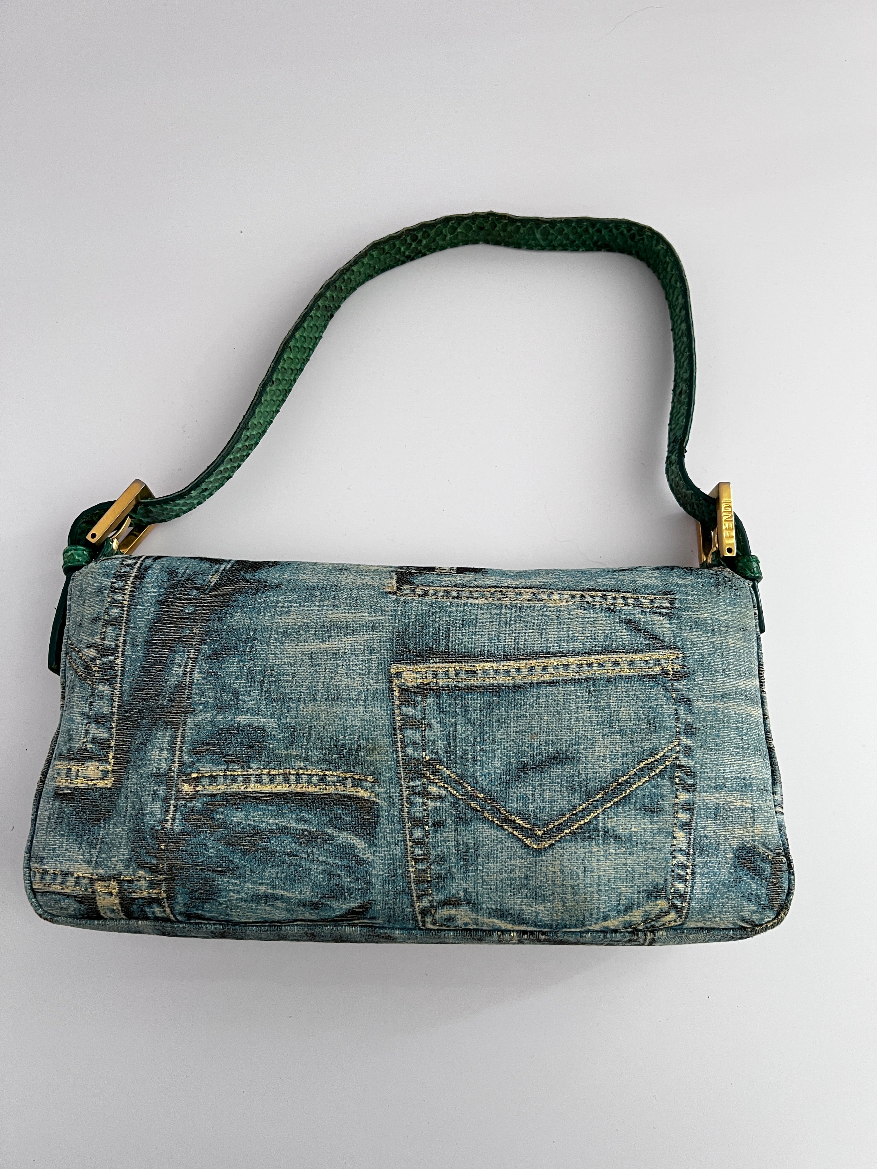 Fendi Limited Edition Denim Baguette Shoulder Bag - Vintage Designer Handbag for Women | Perfect for Casual Outings, Date Nights & Fashion Events
