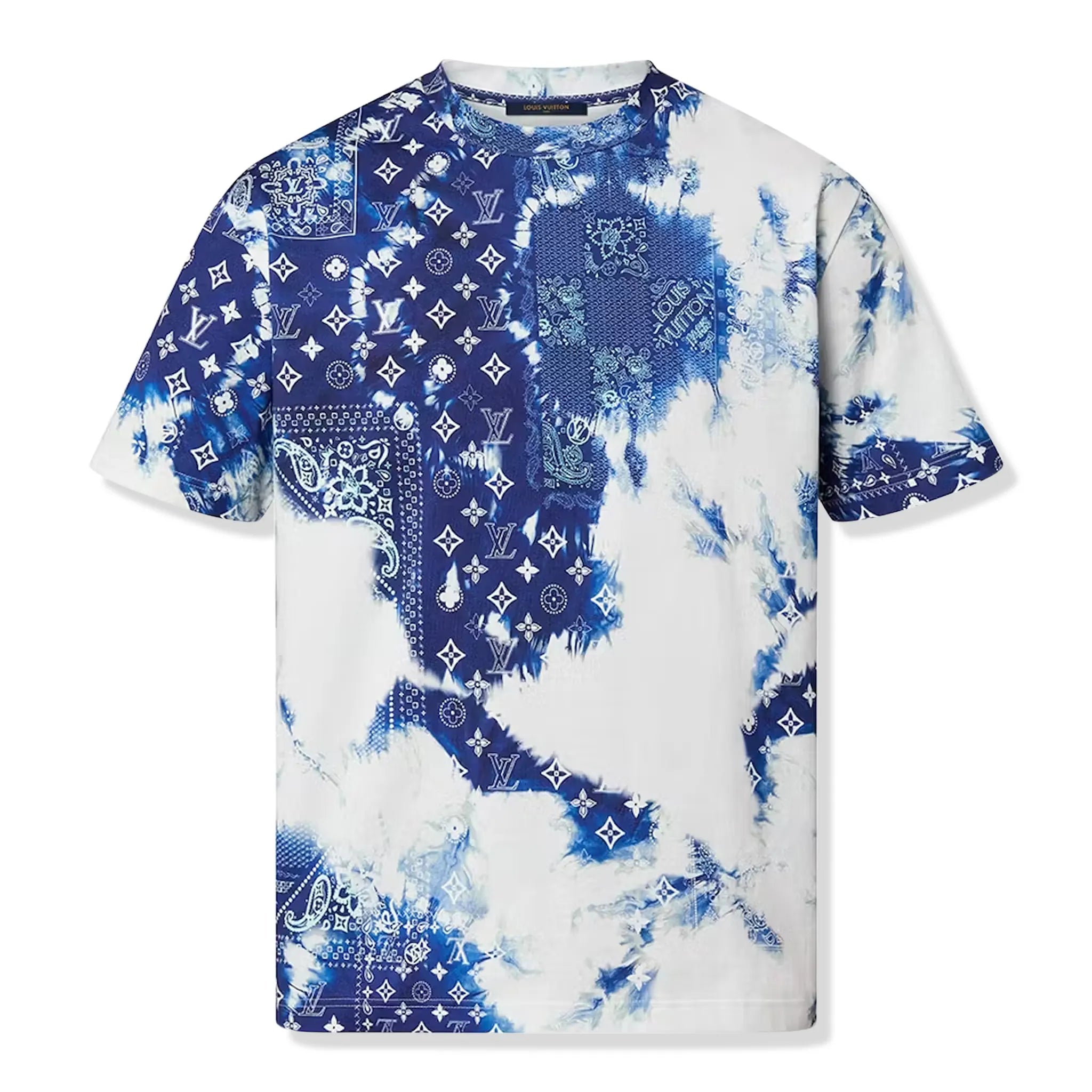 Louis Vuitton Monogram Bandana Blue Cotton T-Shirt for Men - Stylish Casual Wear for Everyday Outfits & Street Fashion