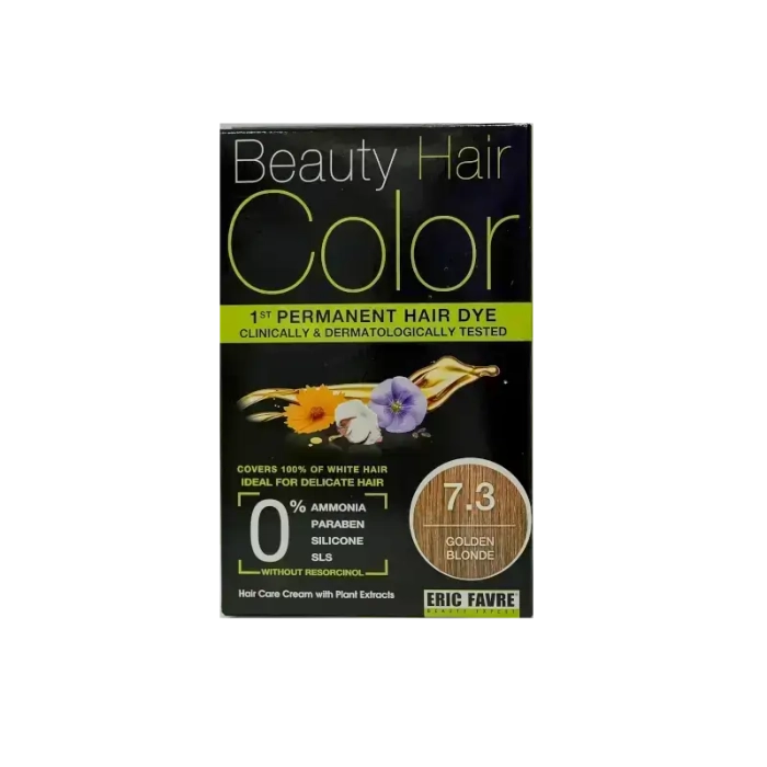 Eric Favre Beauty Hair Color 7.3 Golden Blonde - Permanent Hair Dye for Women & Men - Ammonia Free & Nourishing Formula - At-Home Hair Coloring Kit for Natural-Looking Highlights & Full Coverage