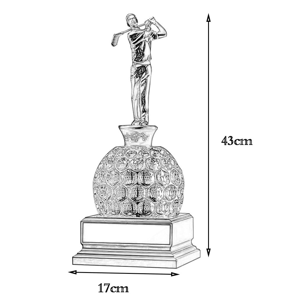 Premium Golf Trophy Awards - Gold Silver Bronze Champion Souvenir for International Golf League | 17x43cm Decorative Ornament | Perfect for Tournaments, Competitions & Office Decor